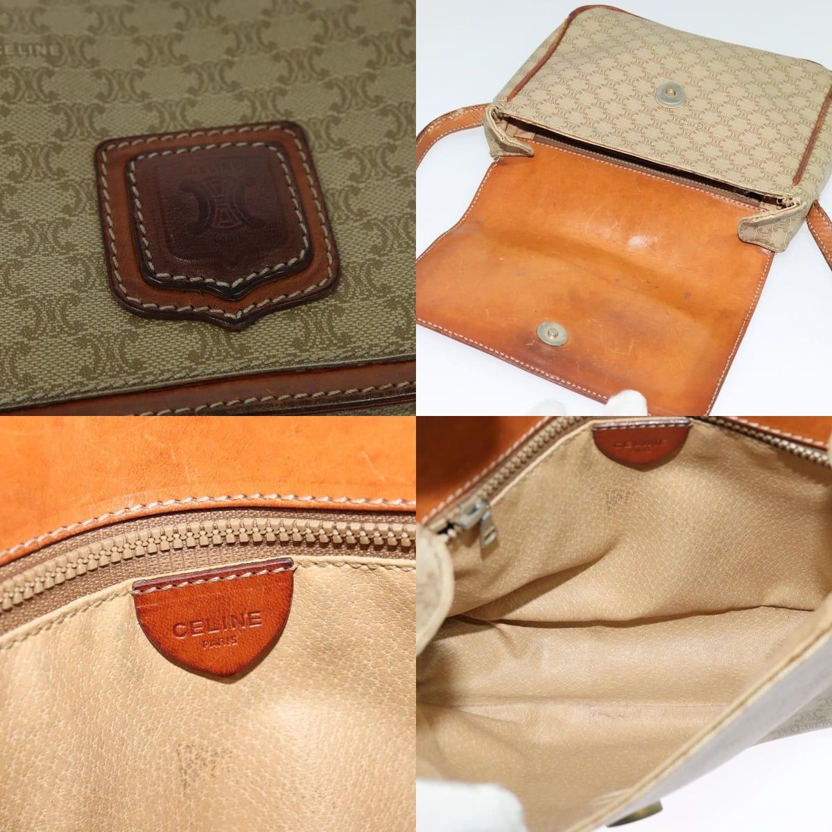 Celine CELINE Macadam Canvas Shoulder Bag Pvc Beige Size ONE SIZE - 11 Thumbnail