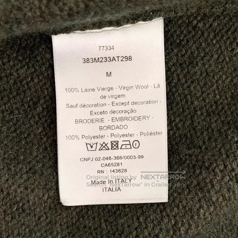 Dior Dior Dark green logo letter embroidery wool V-neck single- Size US M / EU 48-50 / 2 - 7 Thumbnail