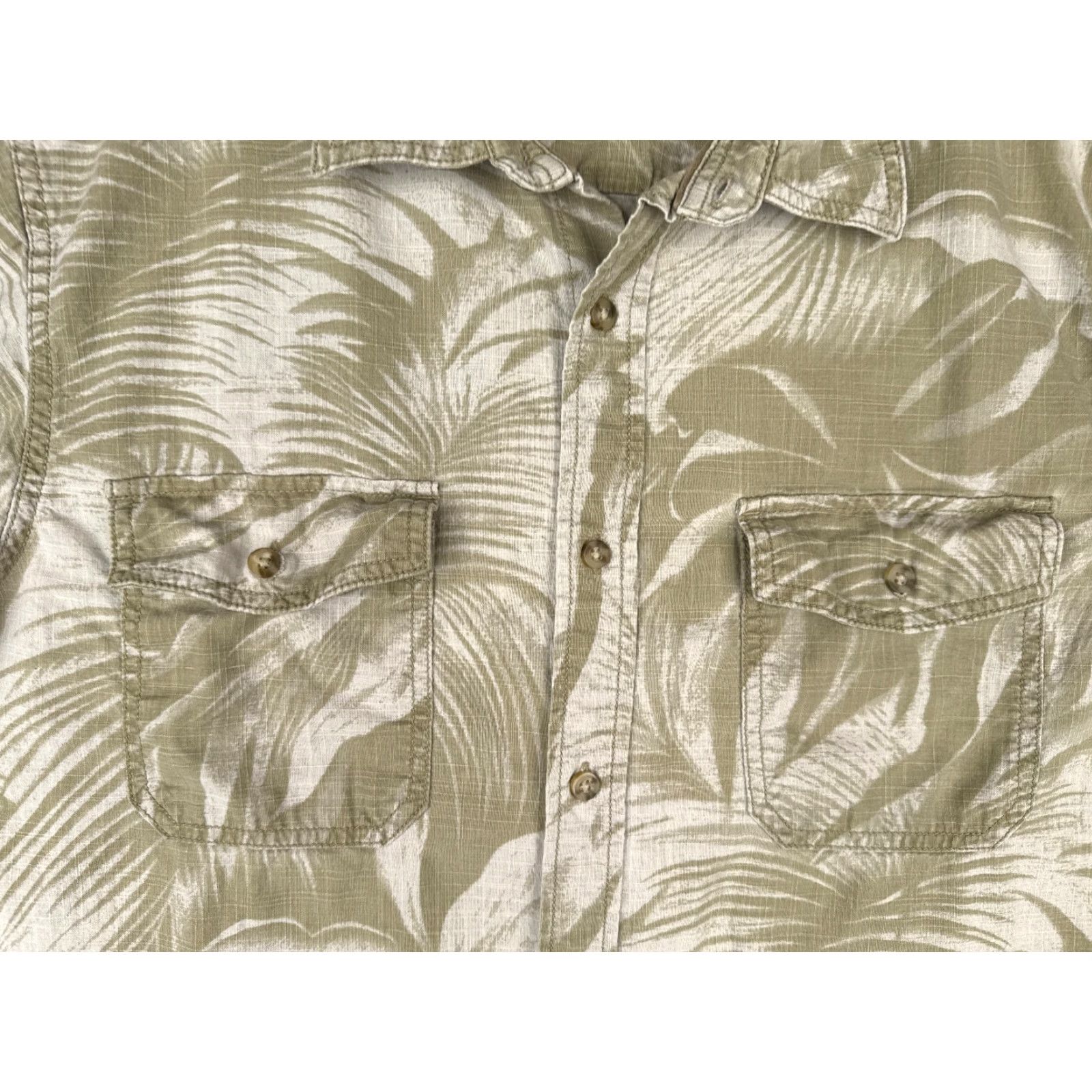 Basic Editions Basic Editions Hawaiian Shirt Men L Green Floral 100% Cotton Button-Up Resort Aloha Luau Vacation Size US L / EU 52-54 / 3 - 6 Thumbnail