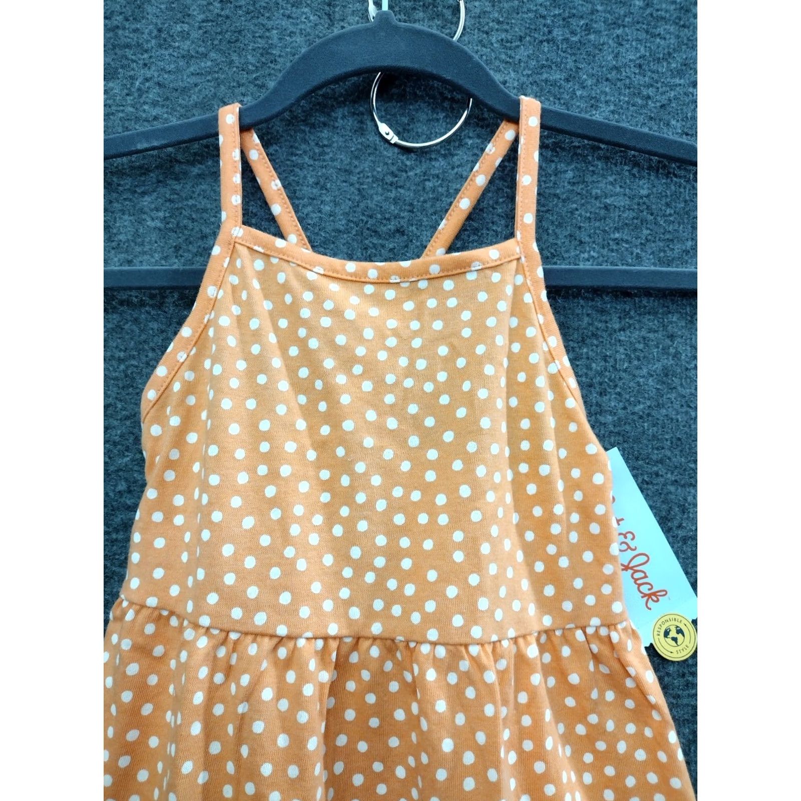 Vintage Cat & Jack Girls Mini Dress XS Melon Dot Fit & Flare Sleeveless Size XS / US 0-2 / IT 36-38 - 3 Thumbnail
