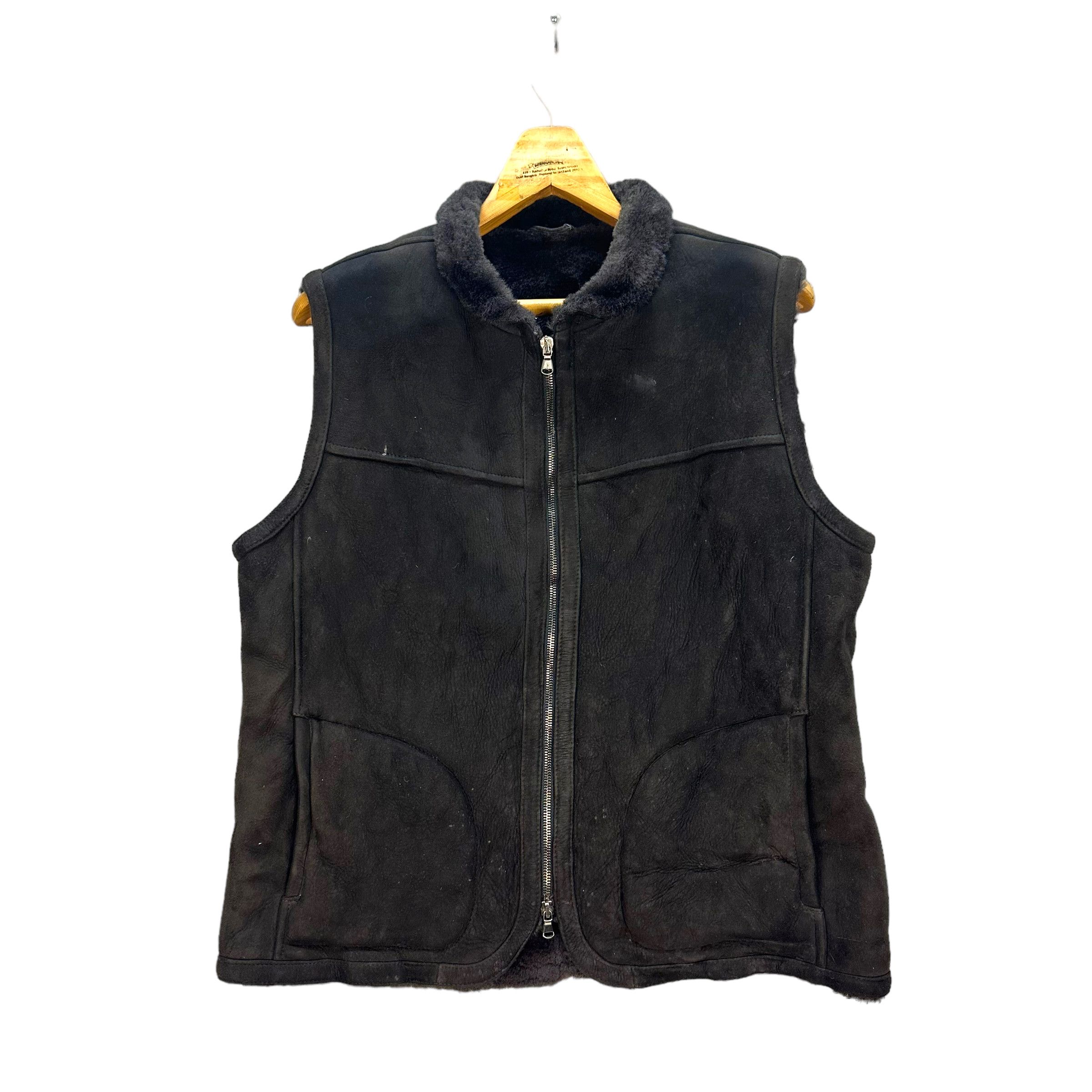 Japanese Brand TRASHED🔥 EMMETI DI FRANCO SUEDE SHERPA VEST #7850-183 Size US S / EU 44-46 / 1 - 1 Thumbnail