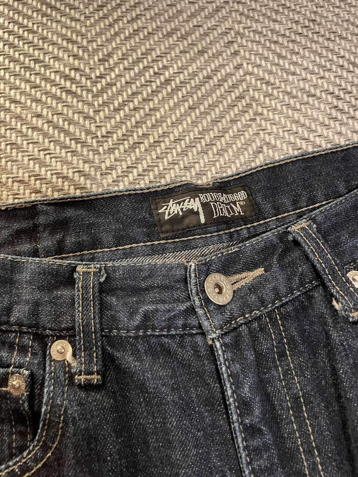 STUSSY DENIM WAHSED USED PANTS DOUBLE S