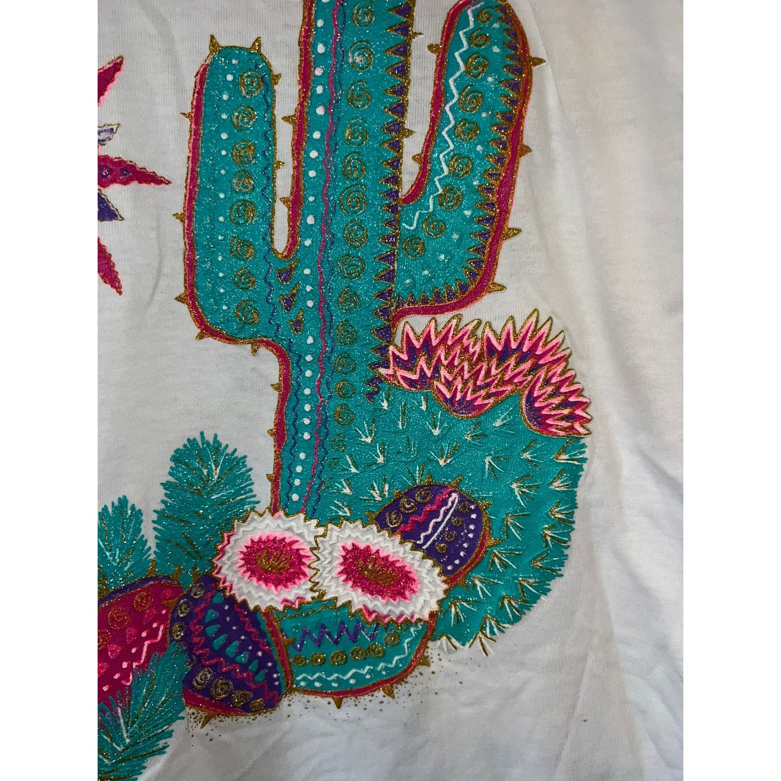 Jerzees 90s Vintage AZ Arizona Tuscon Cactus Graphic White Shirt VTG Size US M / EU 48-50 / 2 - 6 Thumbnail