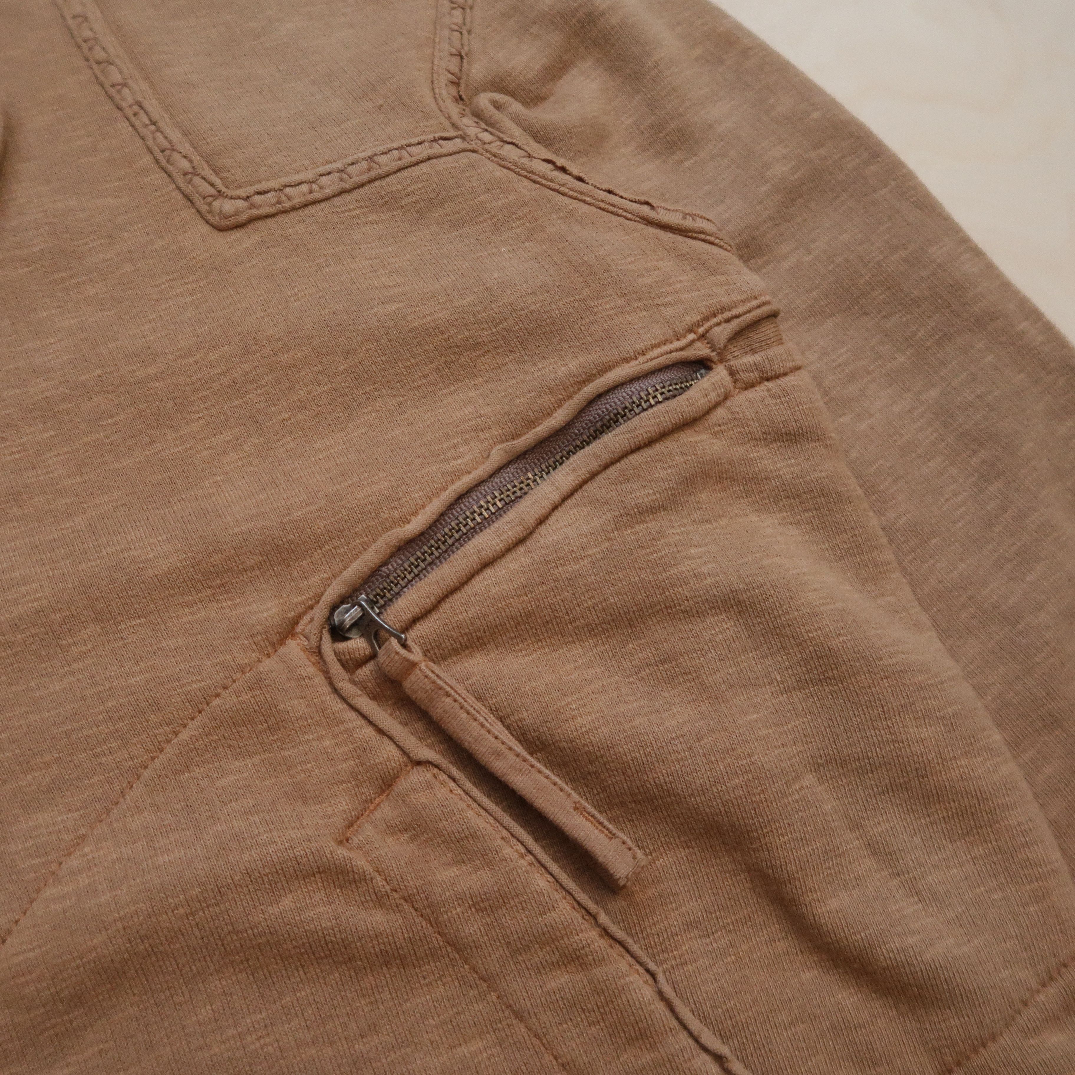 1990s Marithe Francois Girbaud Patchwork Brown Hoodie