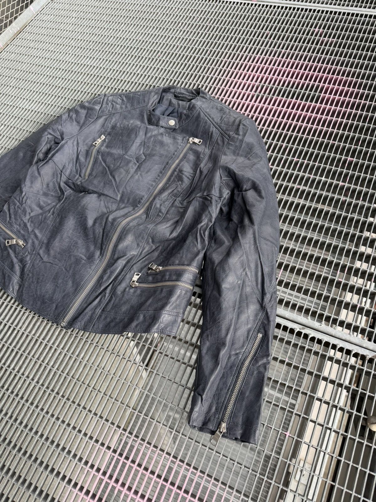 Leather Avant-garde Cross Zip Leather Jacket Size US S / EU 44-46 / 1 - 3 Thumbnail