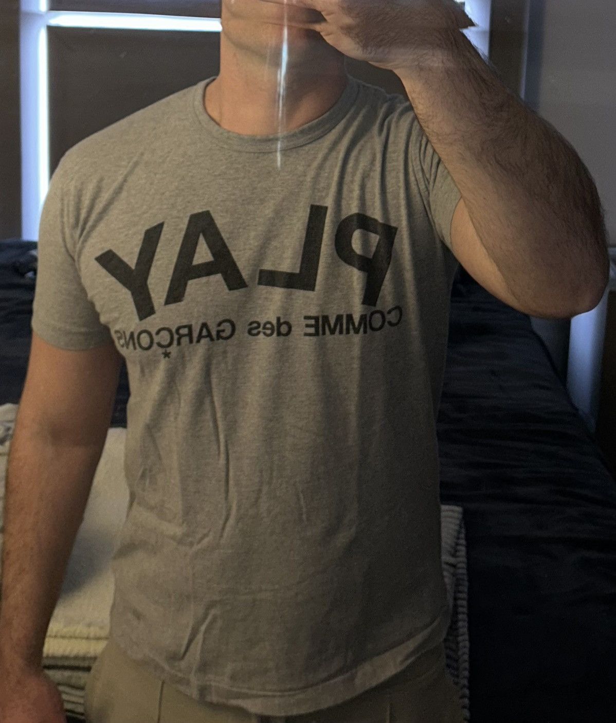 Comme des Garcons PLAY Men’s Comme Des Garçons T-Shirt Grey XL Size US XL / EU 56 / 4 - 3 Thumbnail