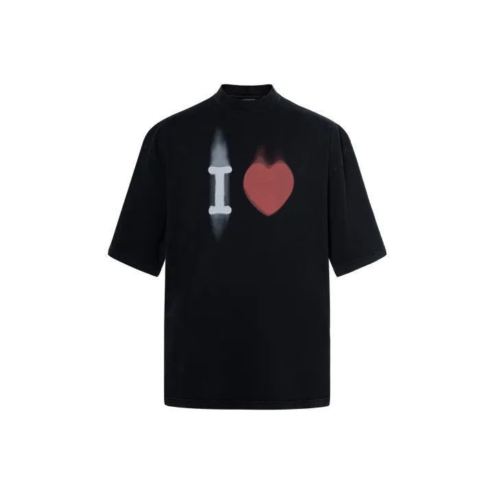 Balenciaga Heart Print Short Sleeve T-Shirt 0079-2507