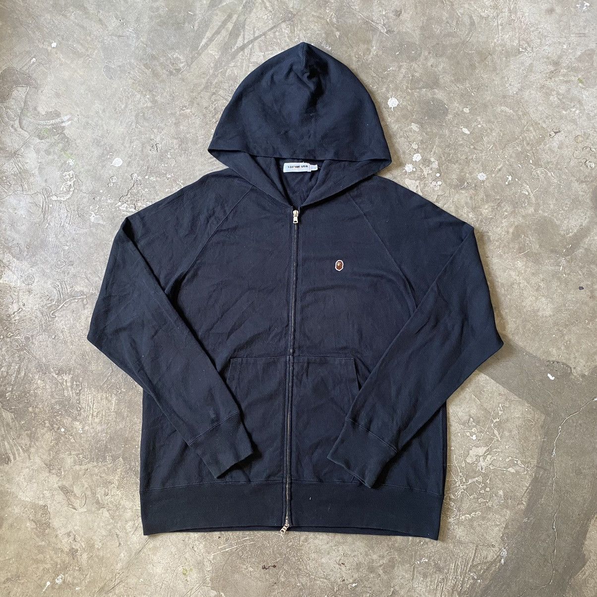 image of Bape - OG One Point Zip Up Hoodie in Black, Men's (Size Large)