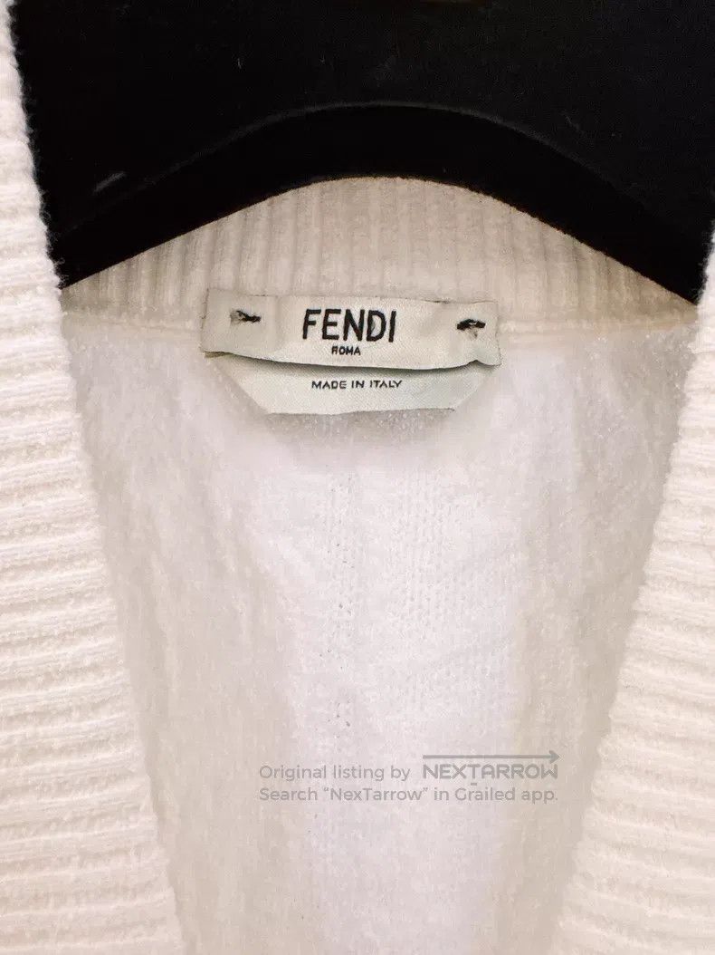 Fendi Fendi White Terry Cloth Embossed Logo Oversized Jacket Size XXS / US 00 / IT 34 - 4 Thumbnail