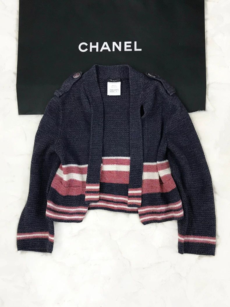 Chanel chanel Colour-blocked striped lace-on jacket Size XS / US 0-2 / IT 36-38 - 2 Thumbnail