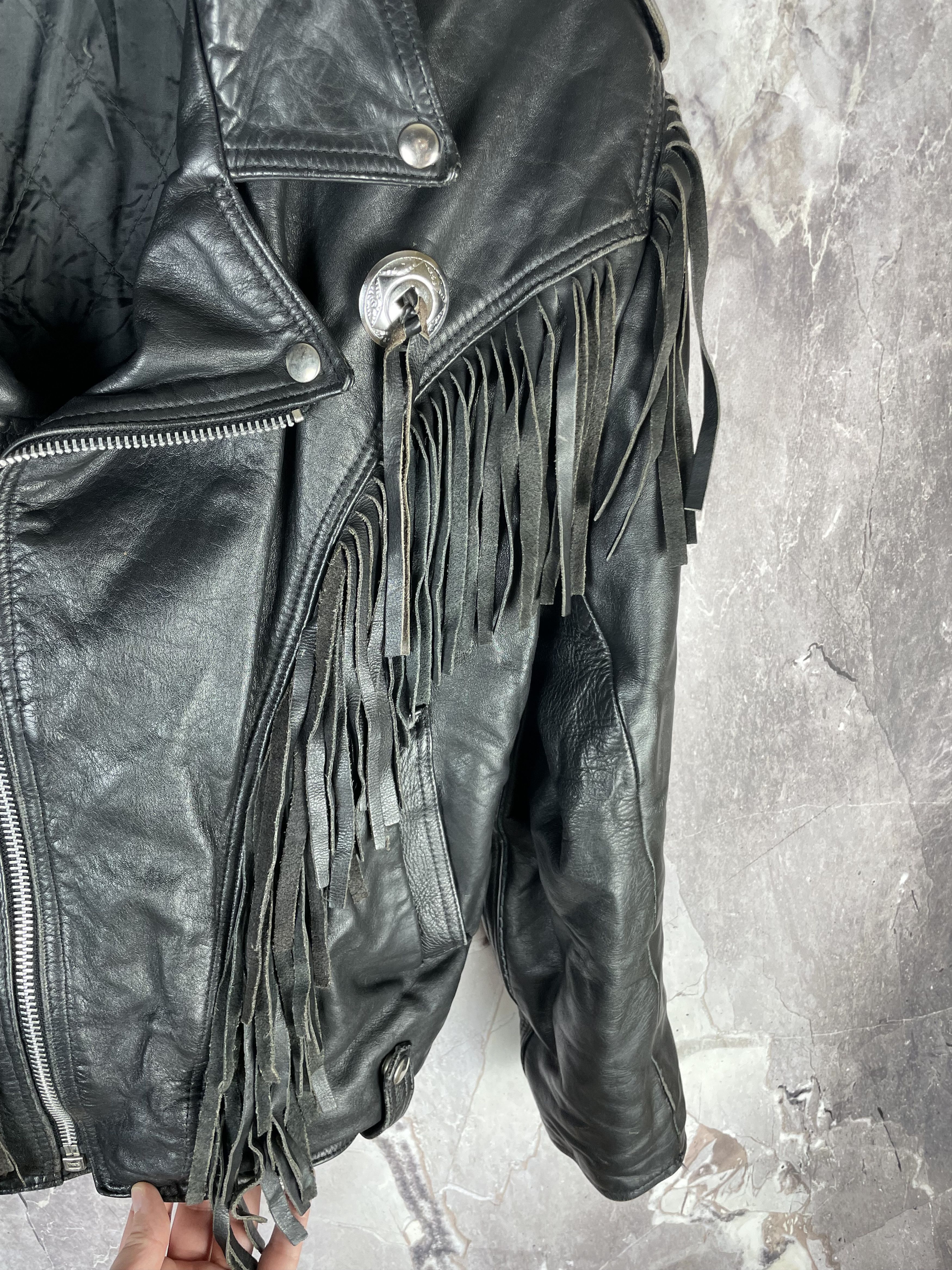 Vintage Men’s American Style Full Zip Leather Jacket Size US L / EU 52-54 / 3 - 7 Thumbnail