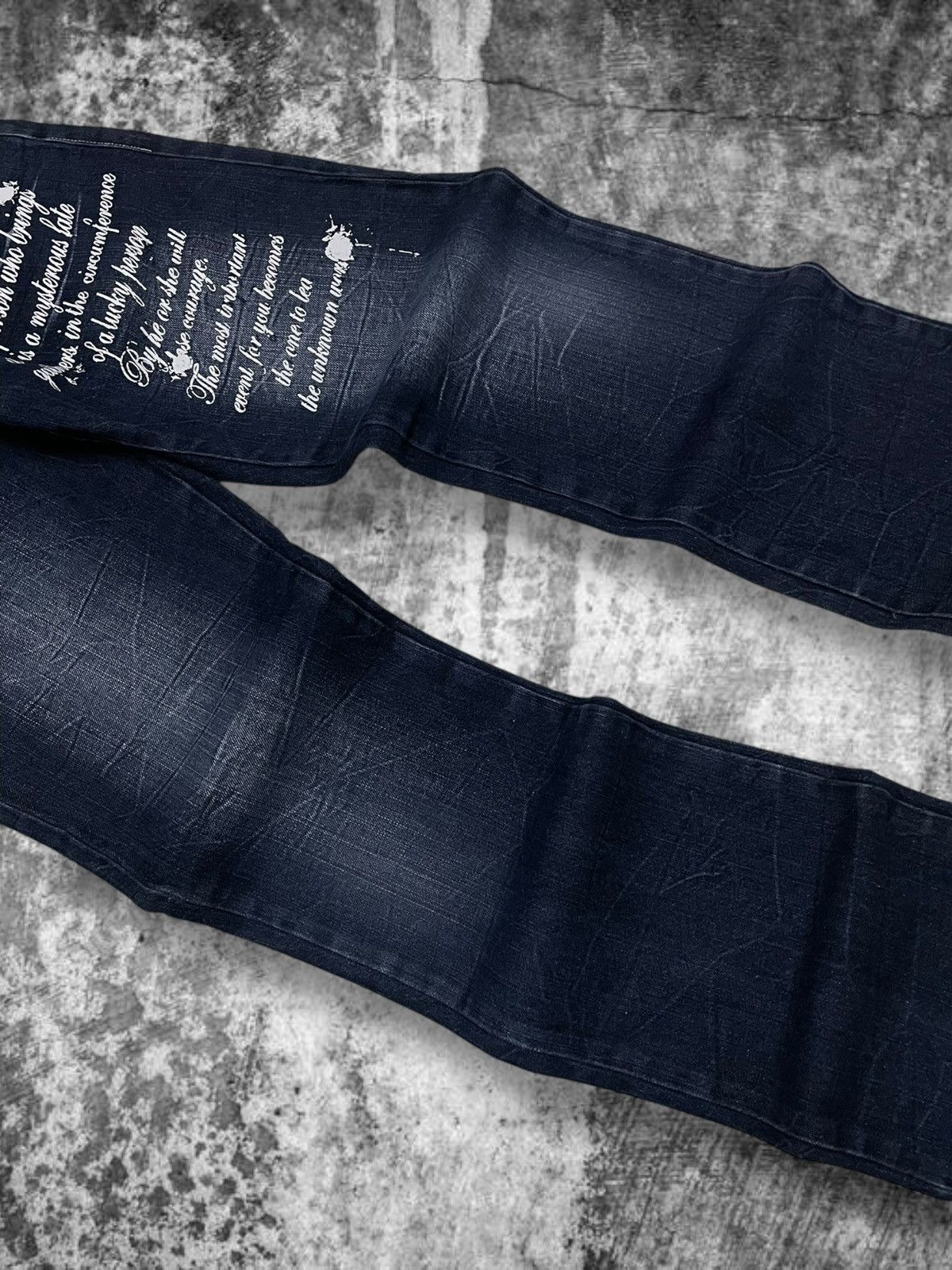 Japanese Brand Vintage 90’s Japan Designer Double Focus ‘Poetry’ Denim Size US 29 - 4 Thumbnail