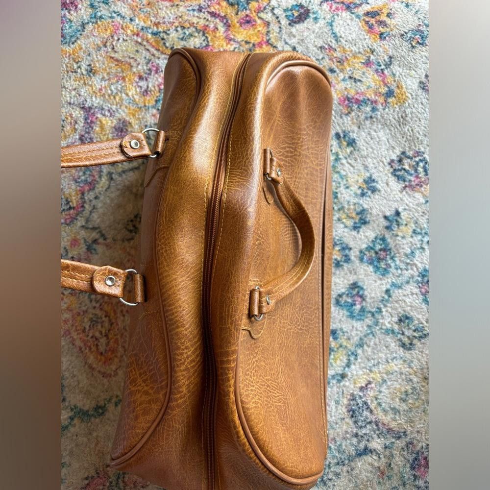 Designer Vintage Brown Leather Bag Size ONE SIZE - 2 Thumbnail