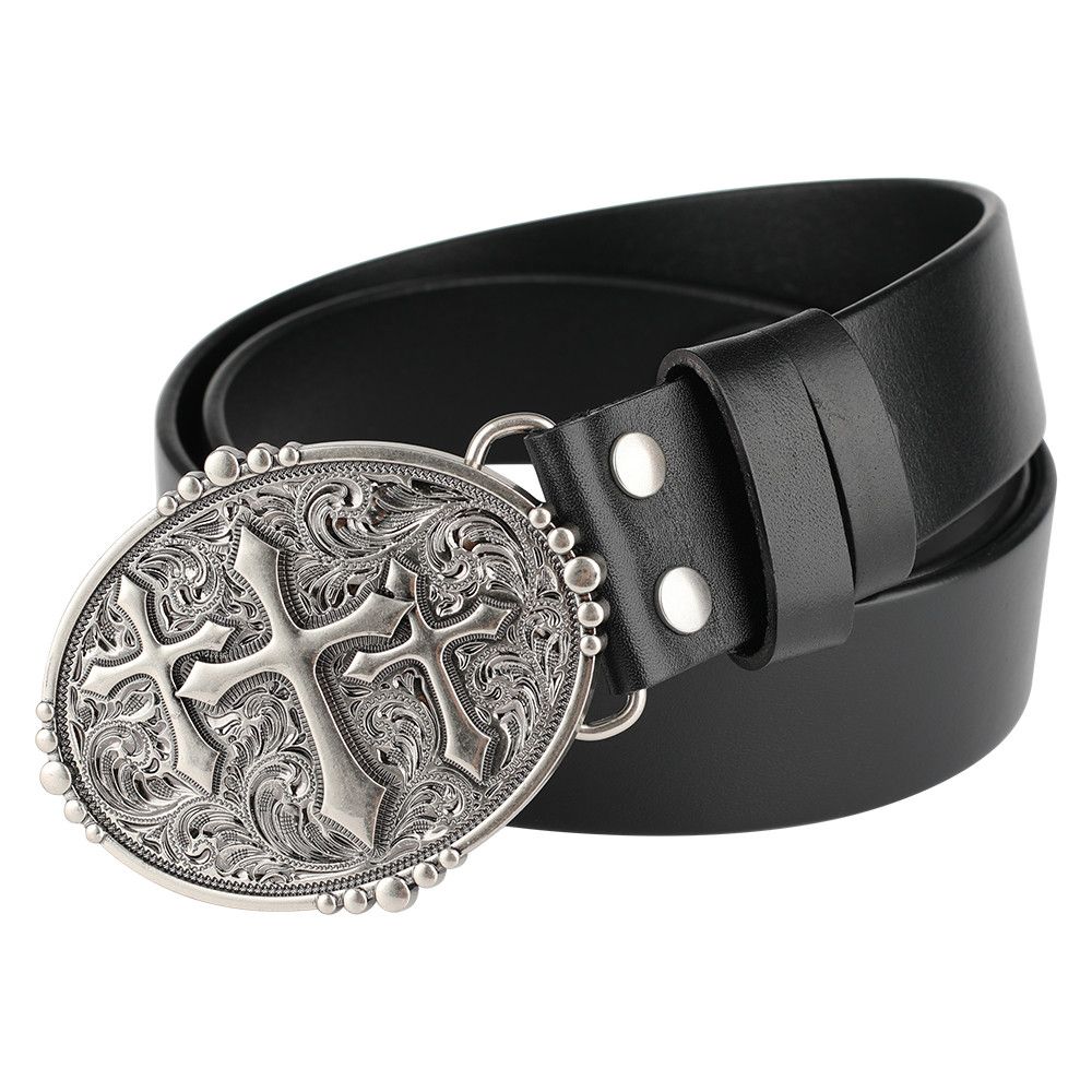 Designer Cross Design Vintage Belt Riveted Belts Menswear Accessories Size ONE SIZE - 1 Thumbnail