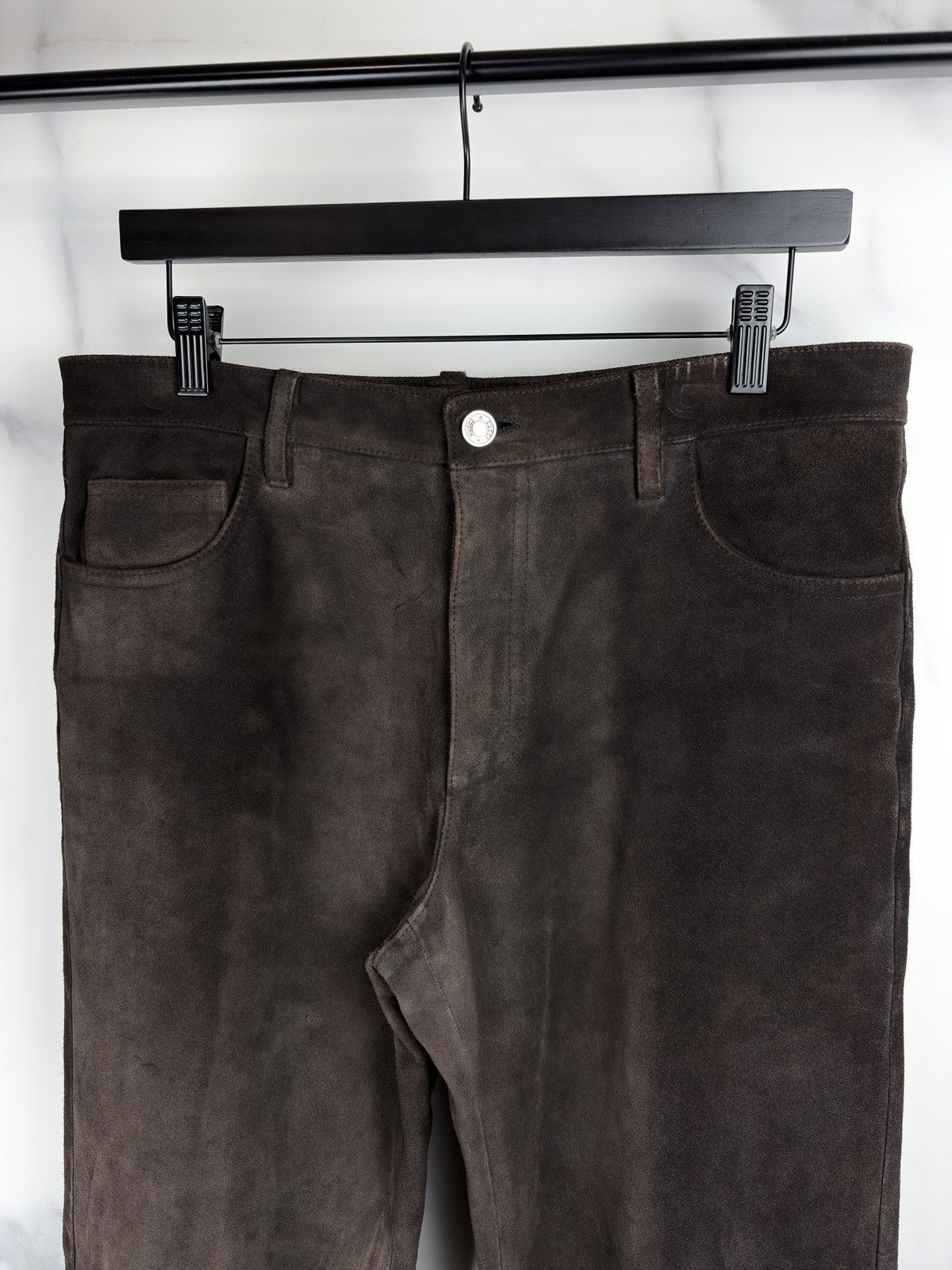 Gucci Gucci Tom Ford Bootcut Chocolate Suede Leather Pants Jeans Size US 32 / EU 48 - 2 Thumbnail