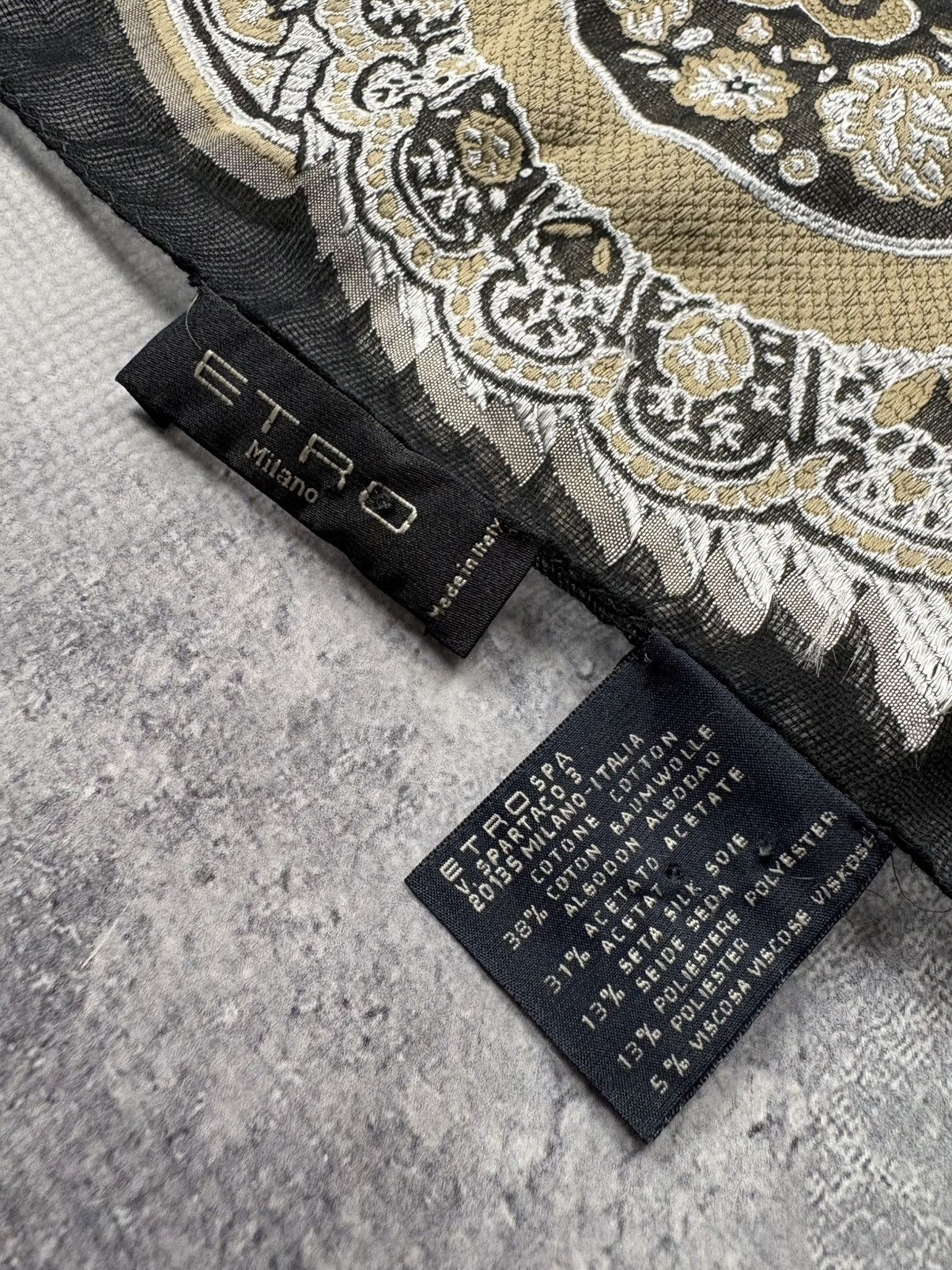 Etro ETRO Vintage Luxury Monogram Y2k Silk Cotton Scarf Rare Size ONE SIZE - 5 Thumbnail