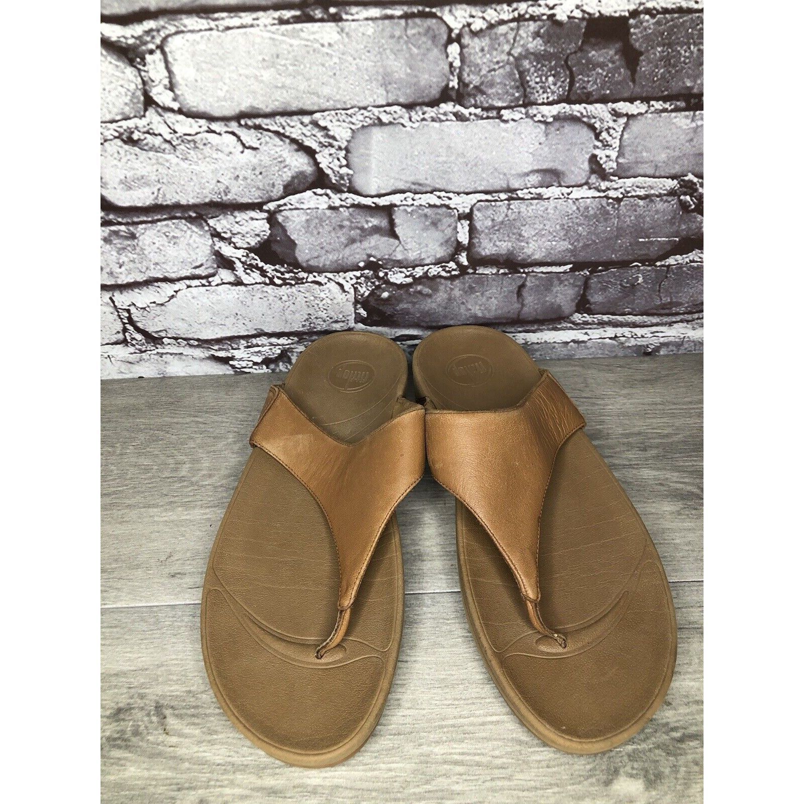 Other Fitflop Camel Tan Leather Flip Flop Wobble Board Sandals Wom Size US 10 / IT 40 - 15 Thumbnail