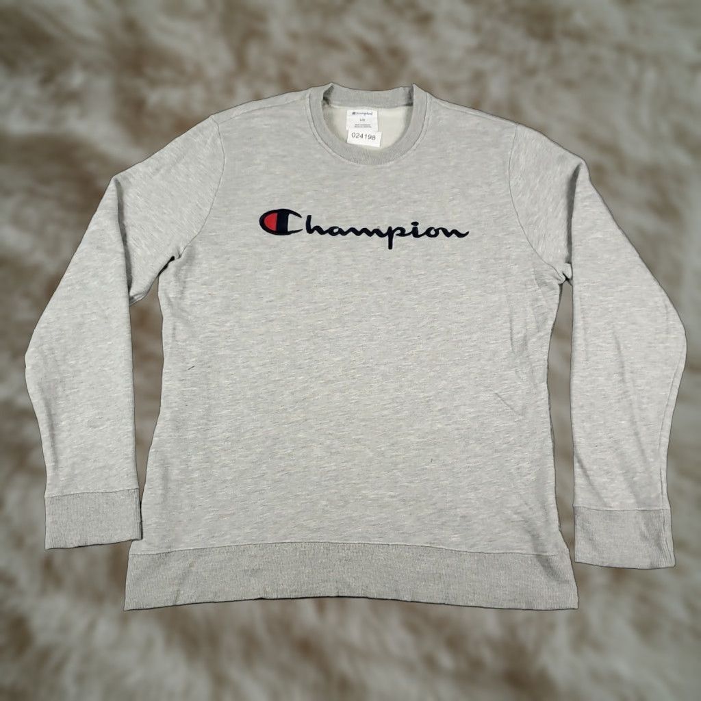 Champion Mens Champion Sweater Large Gray Casual Pullover Long Sleeve Sweatshirt Size US L / EU 52-54 / 3 - 1 Thumbnail