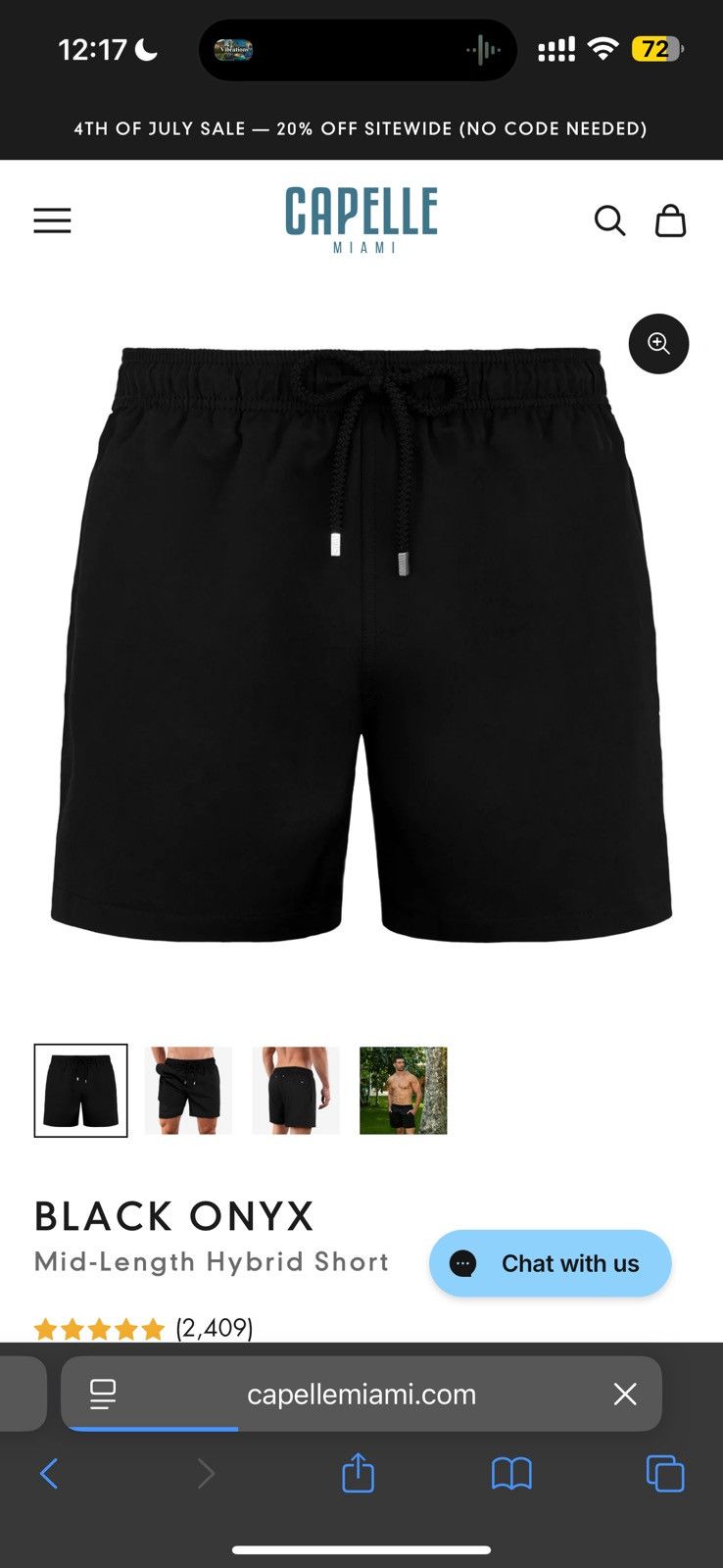 Other Capelle Miami Black Shorts Size US 31 - 6 Thumbnail