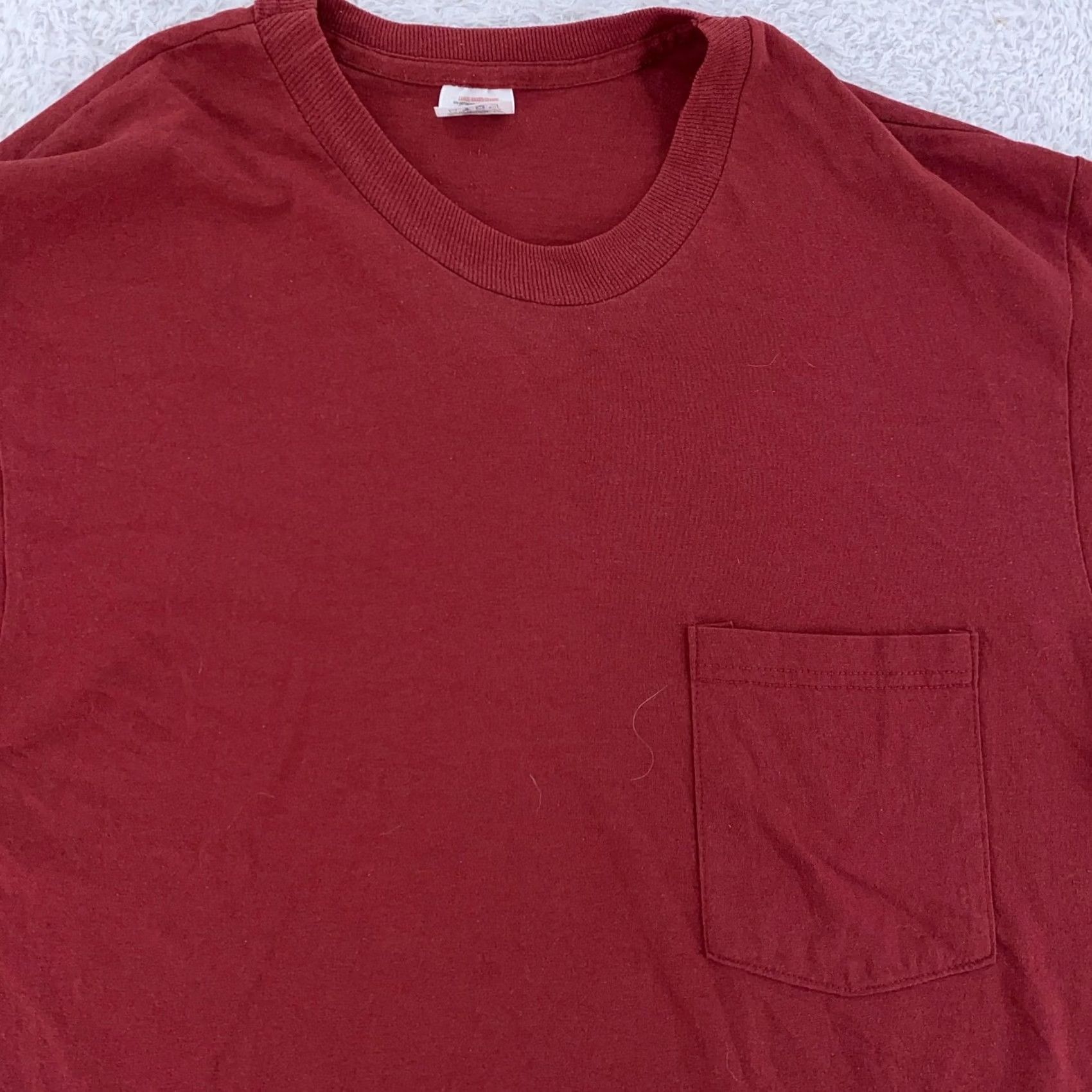 Fruit Of The Loom Fruit of the Loom Shirt Mens M Red Pocket Tee Cotton Blend Polyester Crew Neck Short Sleeve Solid Vintage: No Size US M / EU 48-50 / 2 - 2 Thumbnail