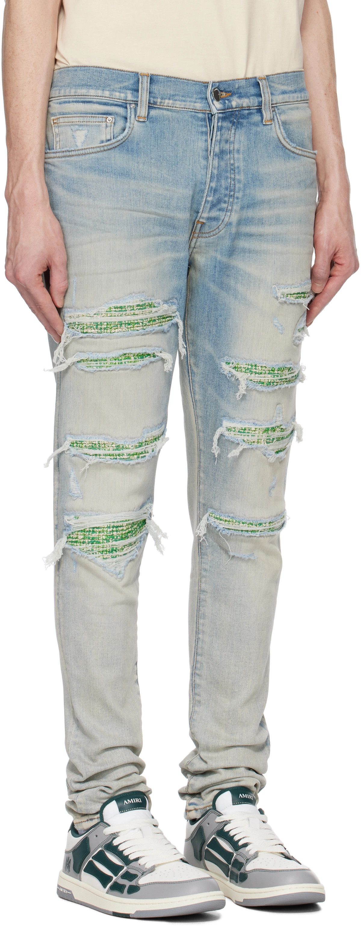 AMI oc11z0126 Boucle Thrasher Slim-Leg Denim Jeans in Blue Size US 30 / EU 46 - 2 Thumbnail