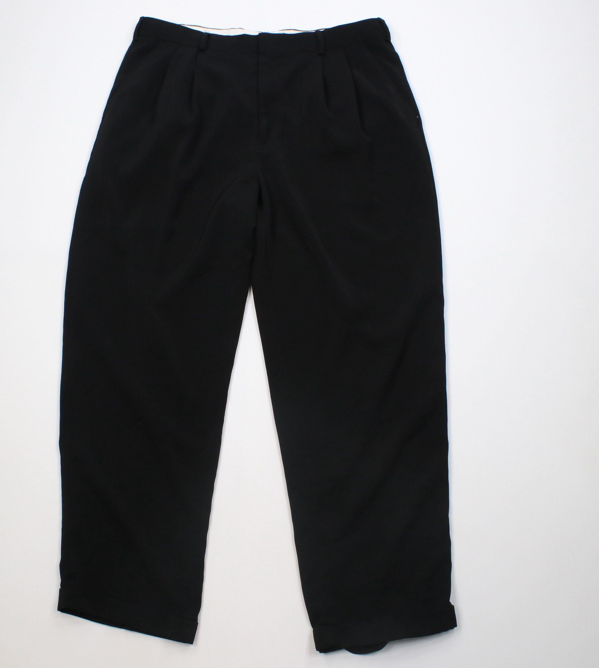 Vintage Vintage 90s Streetwear Microfiber Wide Leg Chino Pants Black Size US 38 / EU 54 - 1 Thumbnail