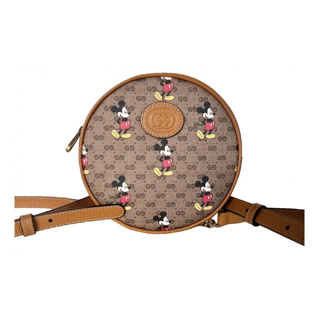 multicolour leather disney x gucci handbag