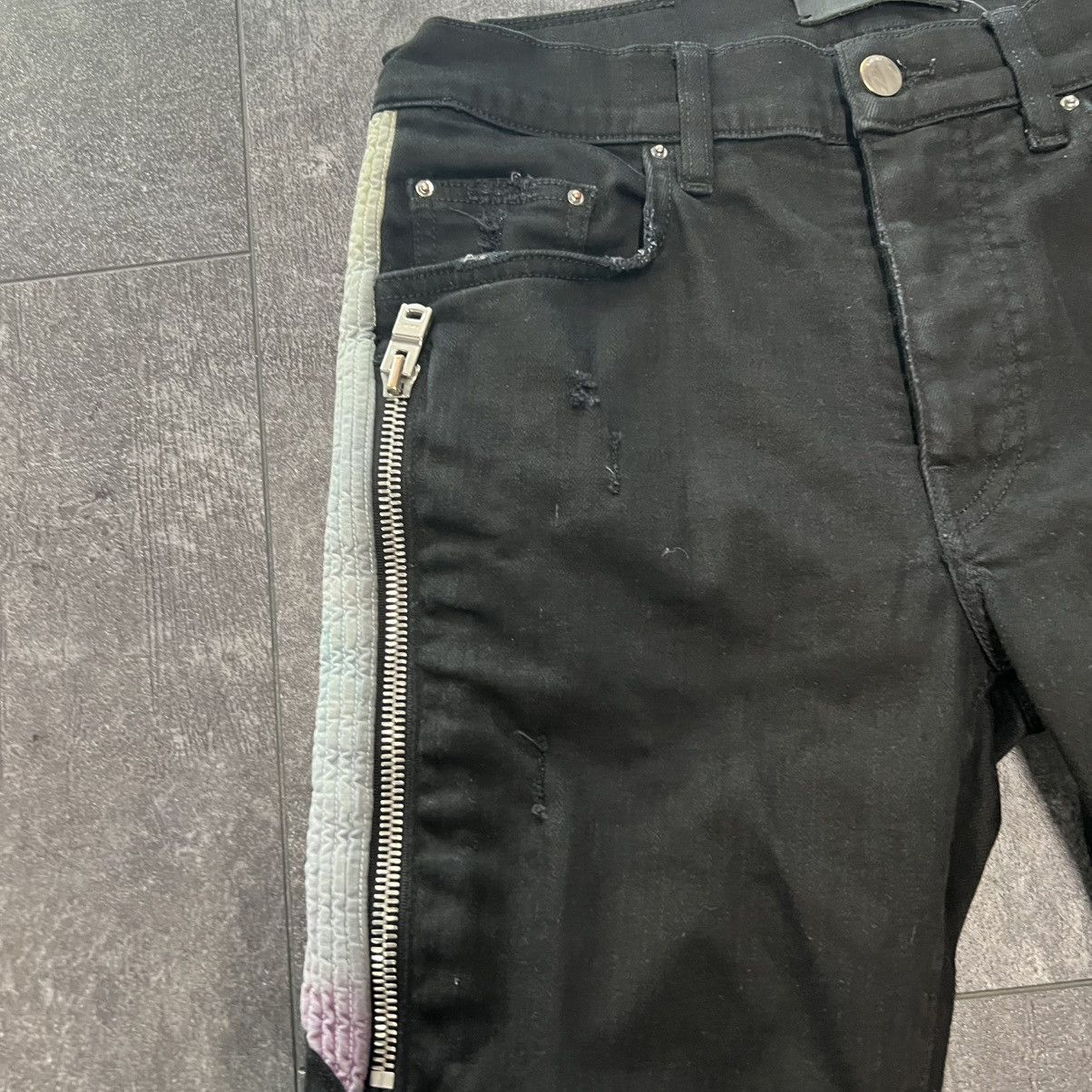 Amiri Amiri Track Skinny Fit Distressed Stretch Aged Black Denim Size US 29 - 6 Thumbnail