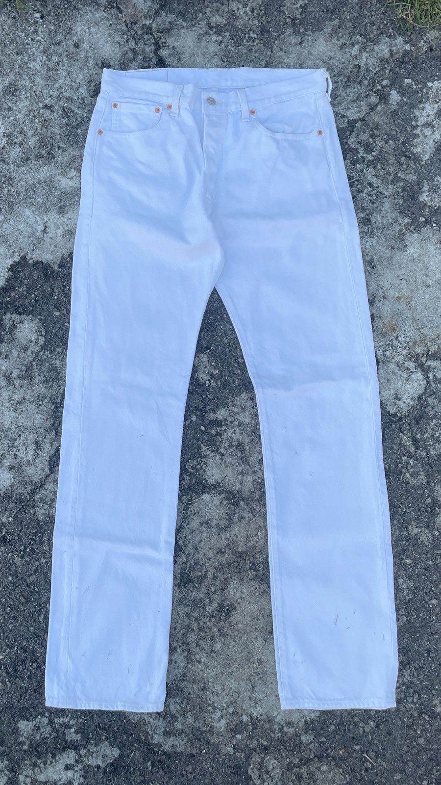 Levi's Vintage Levi's 501 Off White 32x34 Made In Mexico Size US 33 - 2 Thumbnail