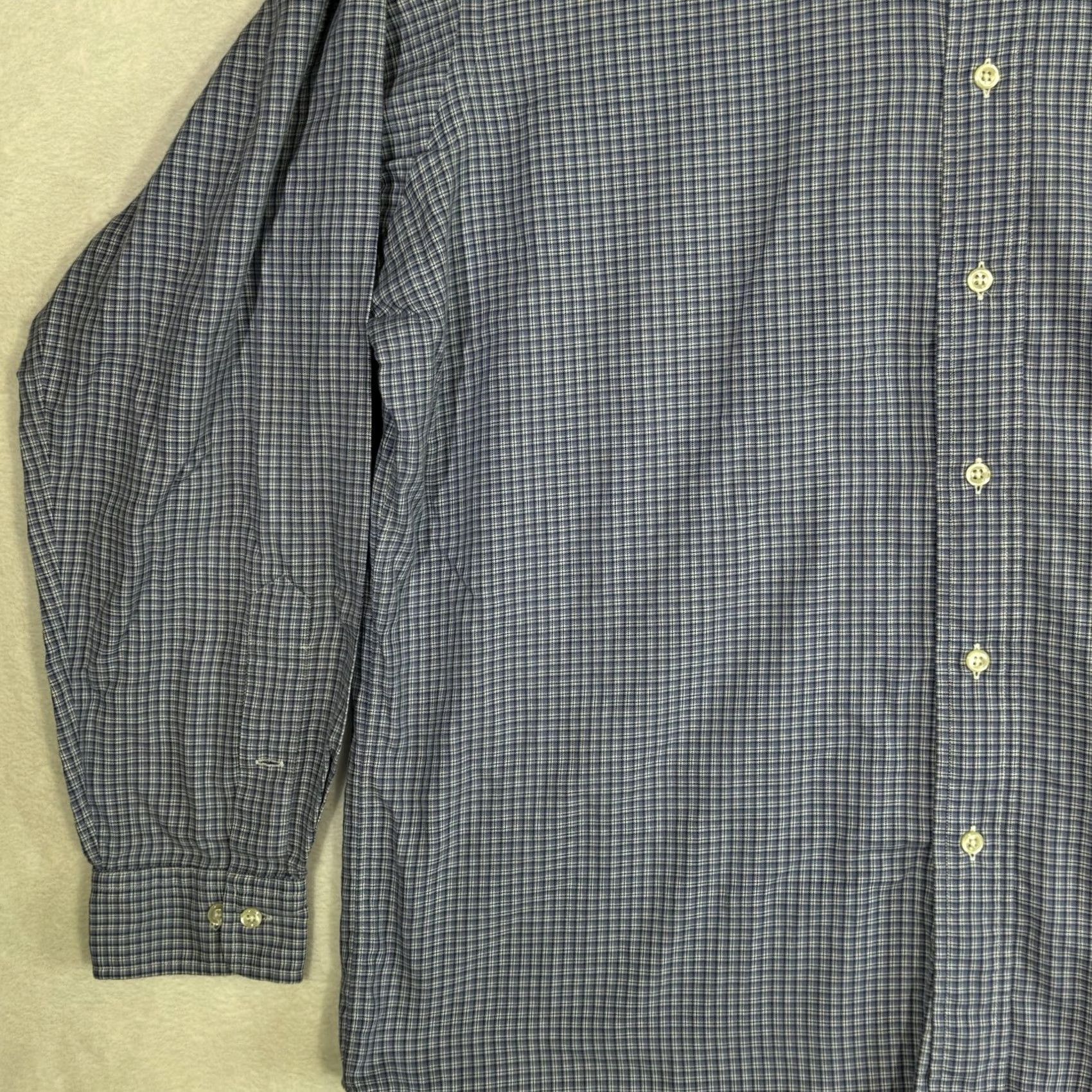 Ralph Lauren VINTAGE Ralph Lauren Shirt Mens 16 34/35 Yarmouth Button Down Long Sleeve Plaid Blue 100% Cotton Classic Dress Shirt Mens Boys Womens Size US L / EU 52-54 / 3 - 4 Thumbnail