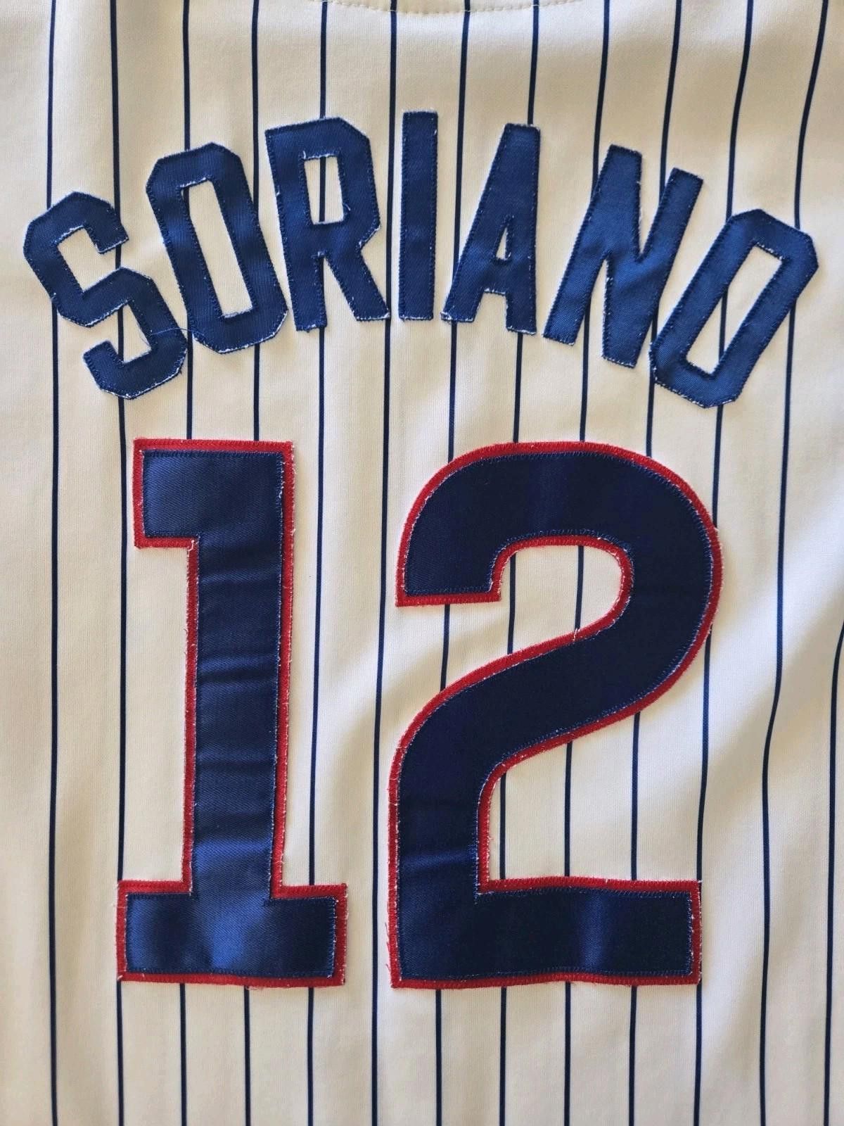Majestic CHICAGO CUBS SORIANO #12 Size L Baseball MLB JERSEY USA MADE Size ONE SIZE - 6 Thumbnail