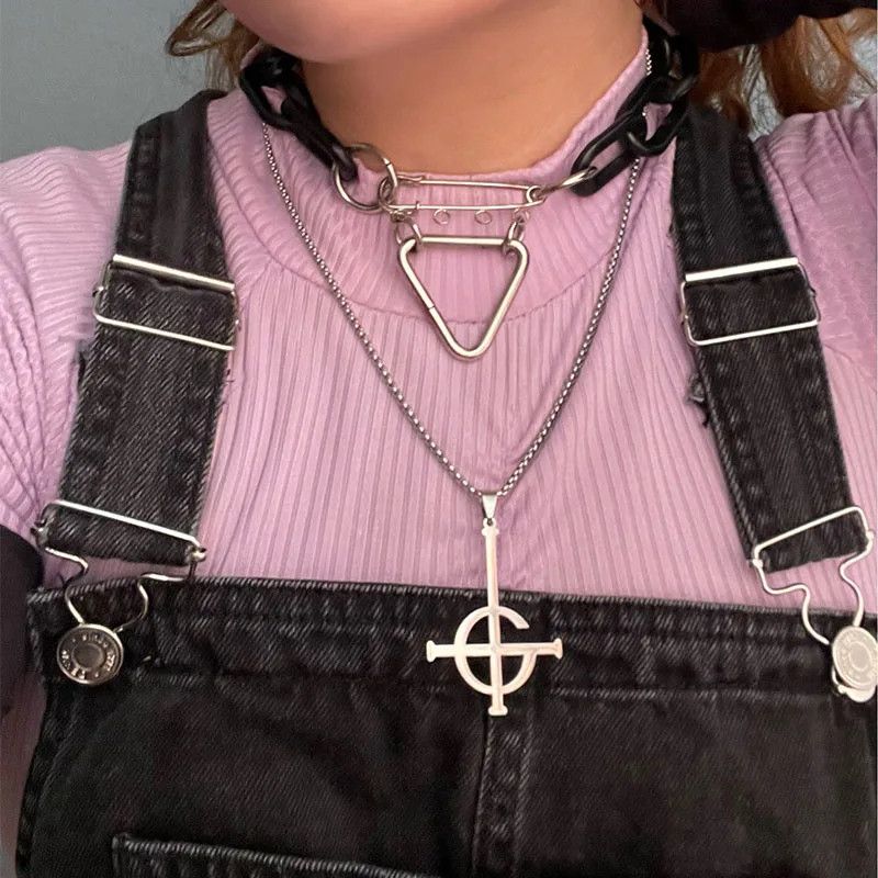 Jewelry Ghoul Cross Pendant Charms Necklace Emblem Talisman Size ONE SIZE - 3 Thumbnail