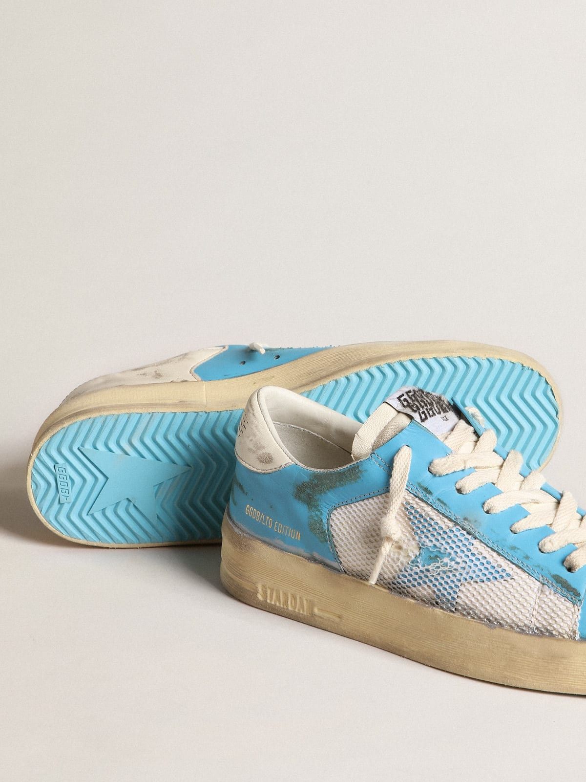 Golden Goose o1w1db10425 Stardan Lab Low-Top Sneakers in White/Blue Size US 9 / IT 39 - 3 Thumbnail