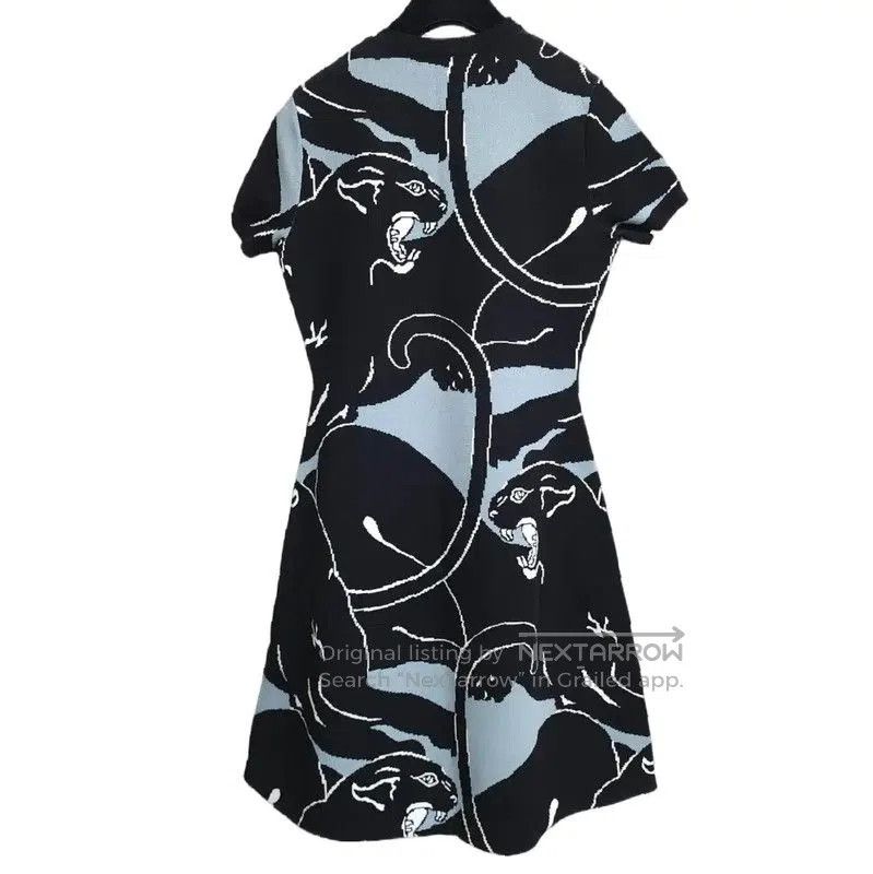 Valentino Valentino Black Patterned Short Sleeve Dress . Size S / US 4 / IT 40 - 3 Thumbnail