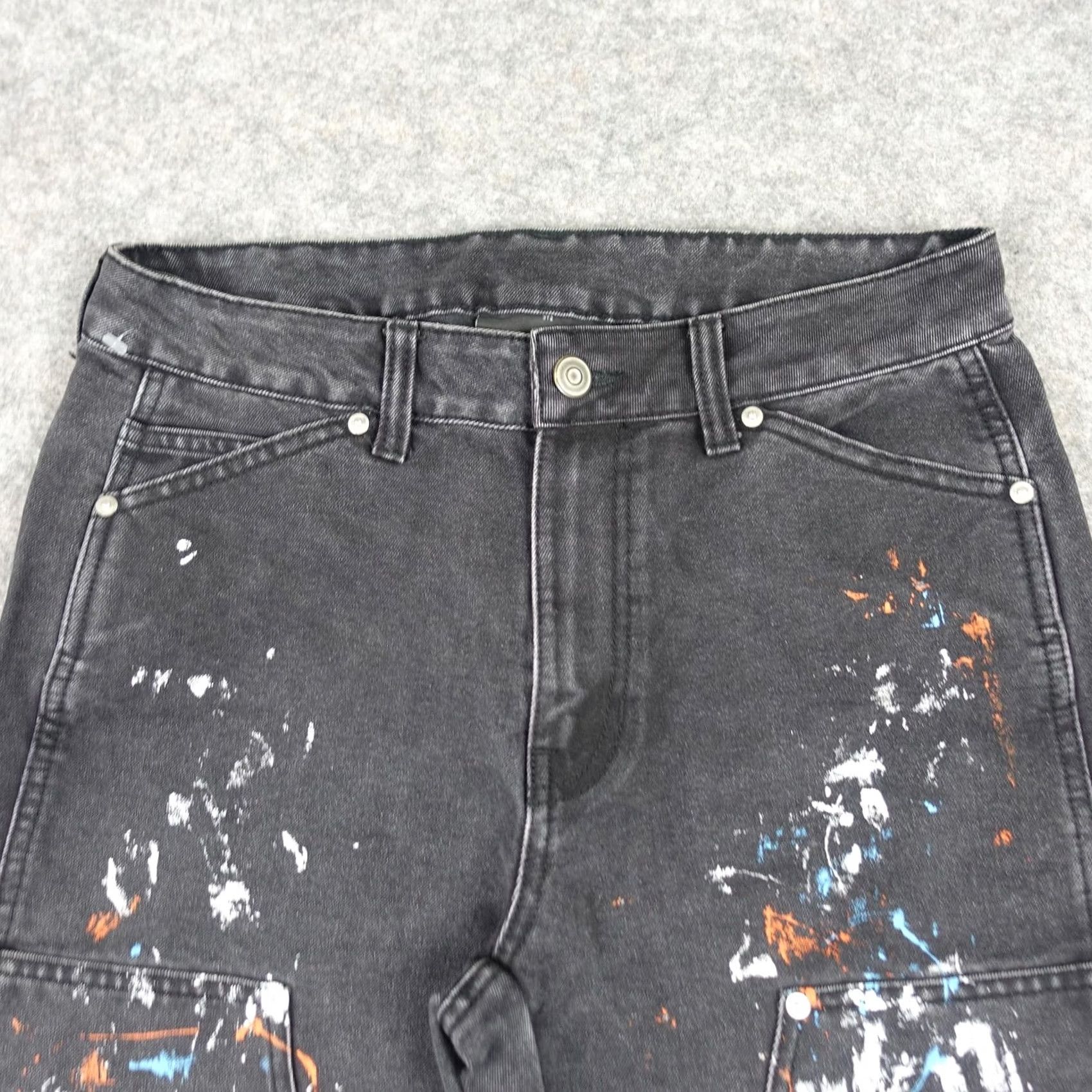 Vintage VINTAGE No Boundaries Jeans Mens 30x27 Gray Charcoal Paint Splatter Relaxed Carpenter Shirt Jeans Pants Mens Beige Black White Gray 90s Size US 30 / EU 46 - 2 Thumbnail