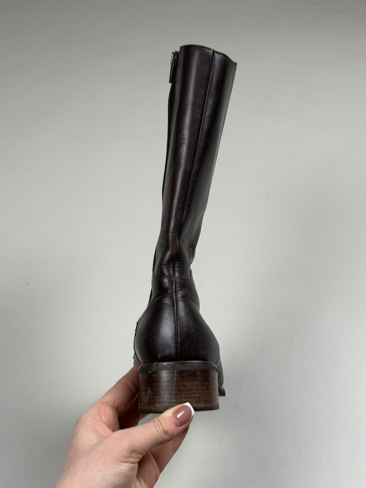 Paraboot Paraboot Ladies Tall Lace Calf Combat Leather Boots Shoes Size US 7.5 / IT 37.5 - 11 Thumbnail
