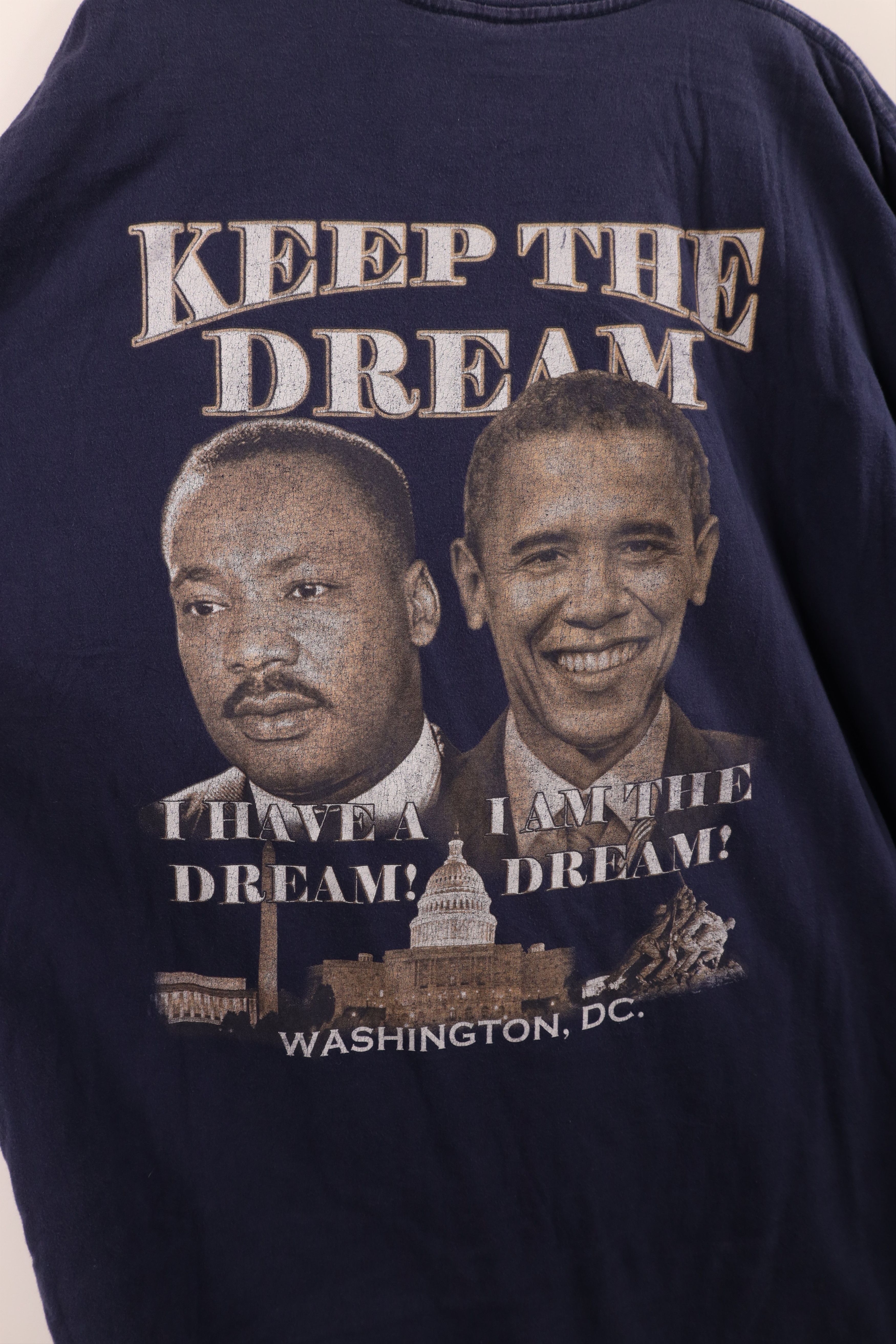 Vintage Vintage Y2K 2012 MLK Jr President Barack Obama T-Shirt Blue Size US XXL / EU 58 / 5 - 11 Thumbnail