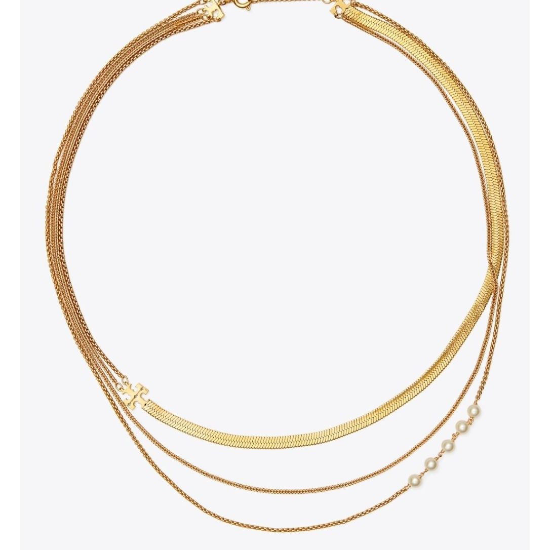 Tory Burch SOLD OUT!! AUTHENTIC GOLD KIRA PEARL LAYERED NECKLACE!!! Size ONE SIZE - 5 Thumbnail