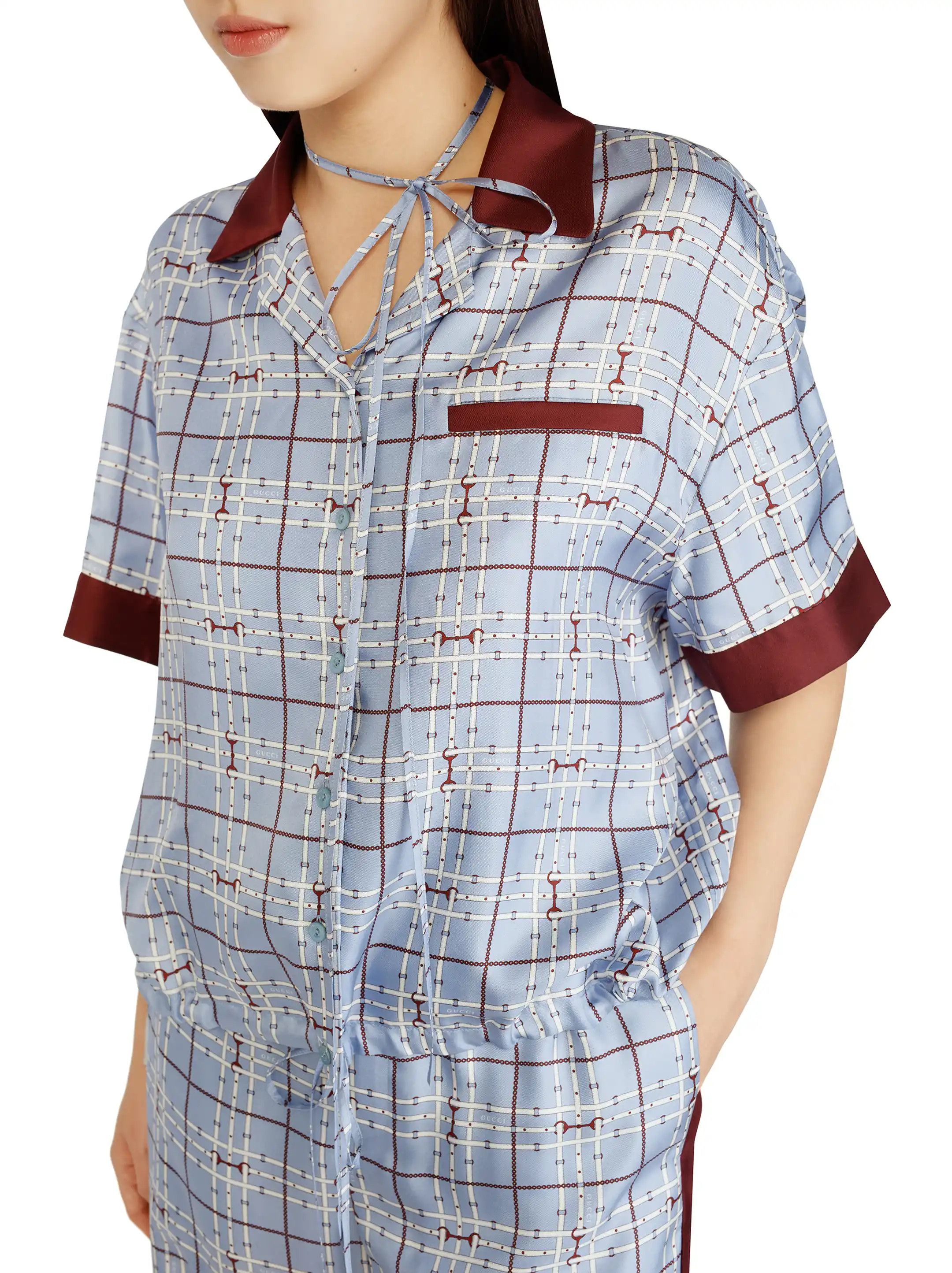 Gucci o1B3y1r0526 Silk Shirt With Print in Multicolor Size M / US 6-8 / IT 42-44 - 4 Thumbnail