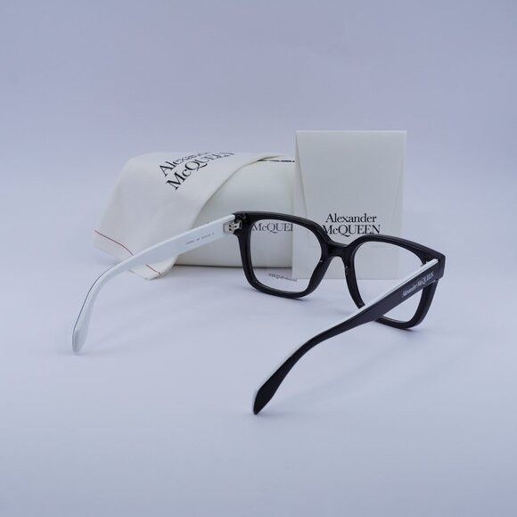 Alexander McQueen Alexander McQueen AM0358O 003 Eyeglasses White/Black 52mm Size ONE SIZE - 10 Thumbnail