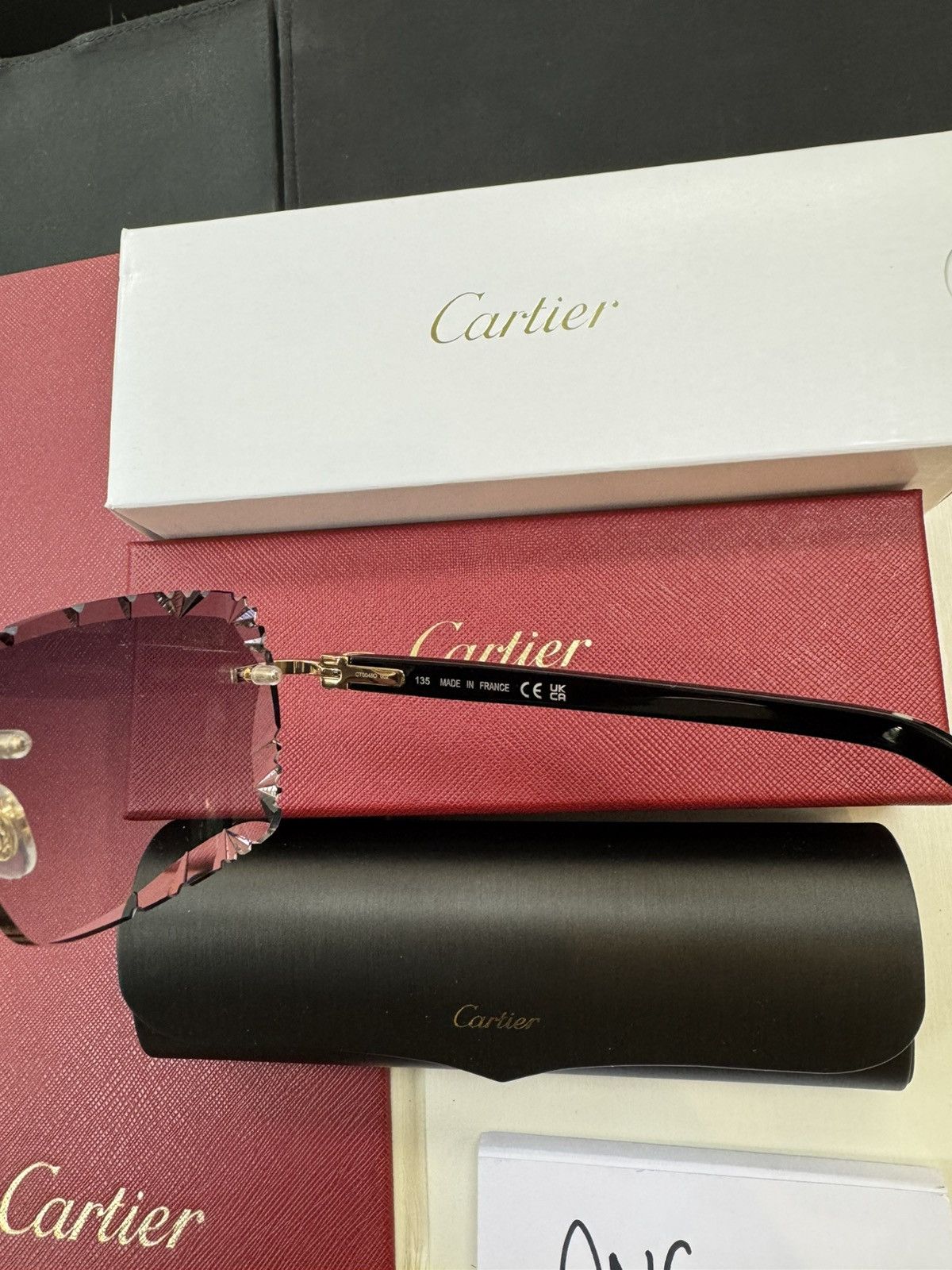 Cartier Cartier Black Composite with Custom Diamond Cut Lenses Size ONE SIZE - 3 Thumbnail