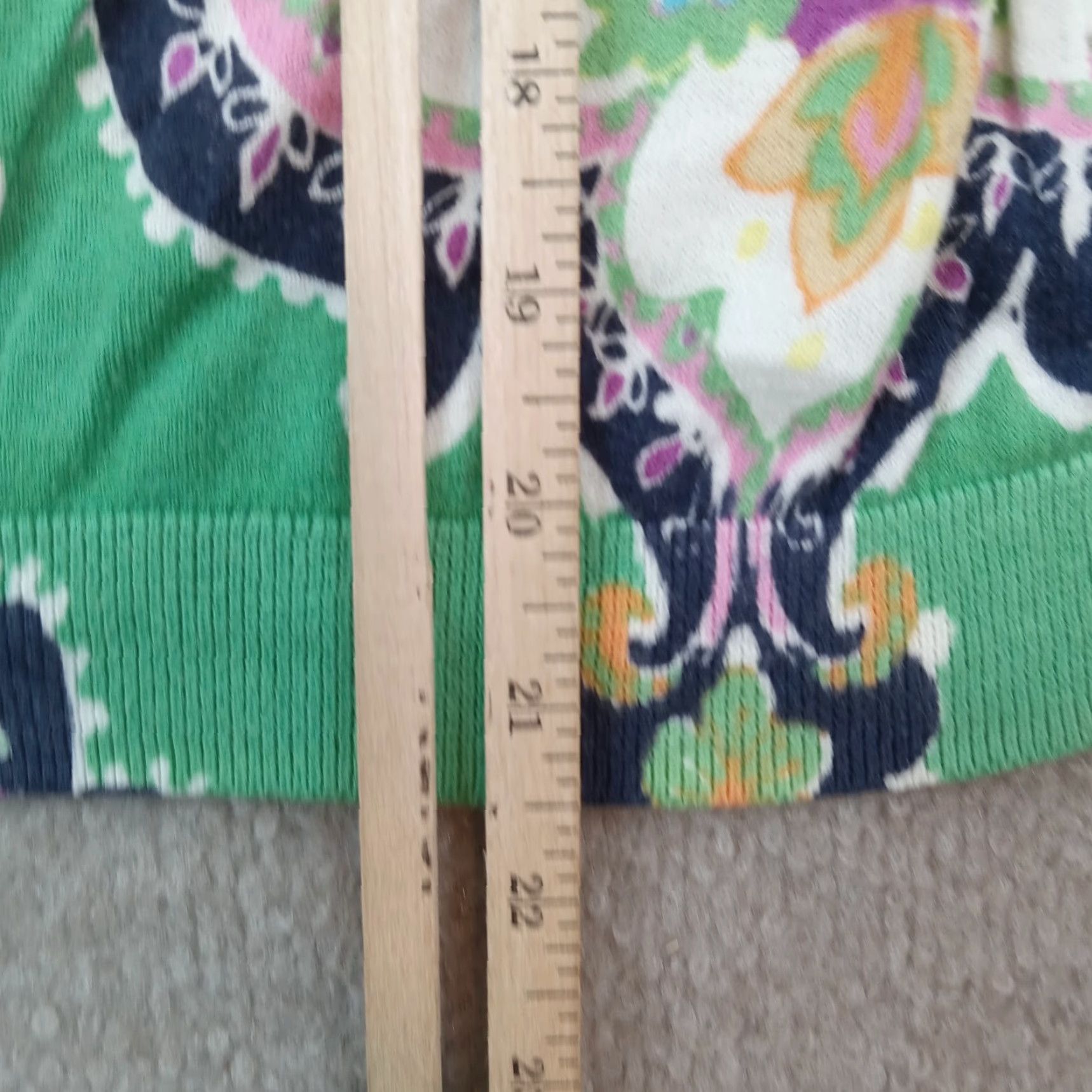 Chaps Chaps Green Geometric Sweater Women's Medium Petite 3/4 Sleeve Cable-Knit Lightweight Pullover Size M / US 6-8 / IT 42-44 - 3 Thumbnail