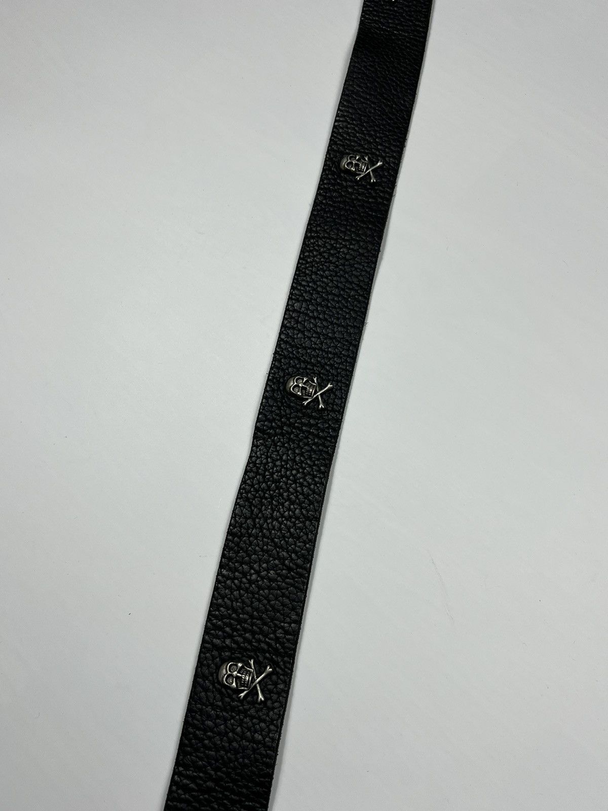 Leather Skeleton Skull Leather Belt Punk Y2K Size 110 cm Size ONE SIZE - 4 Thumbnail