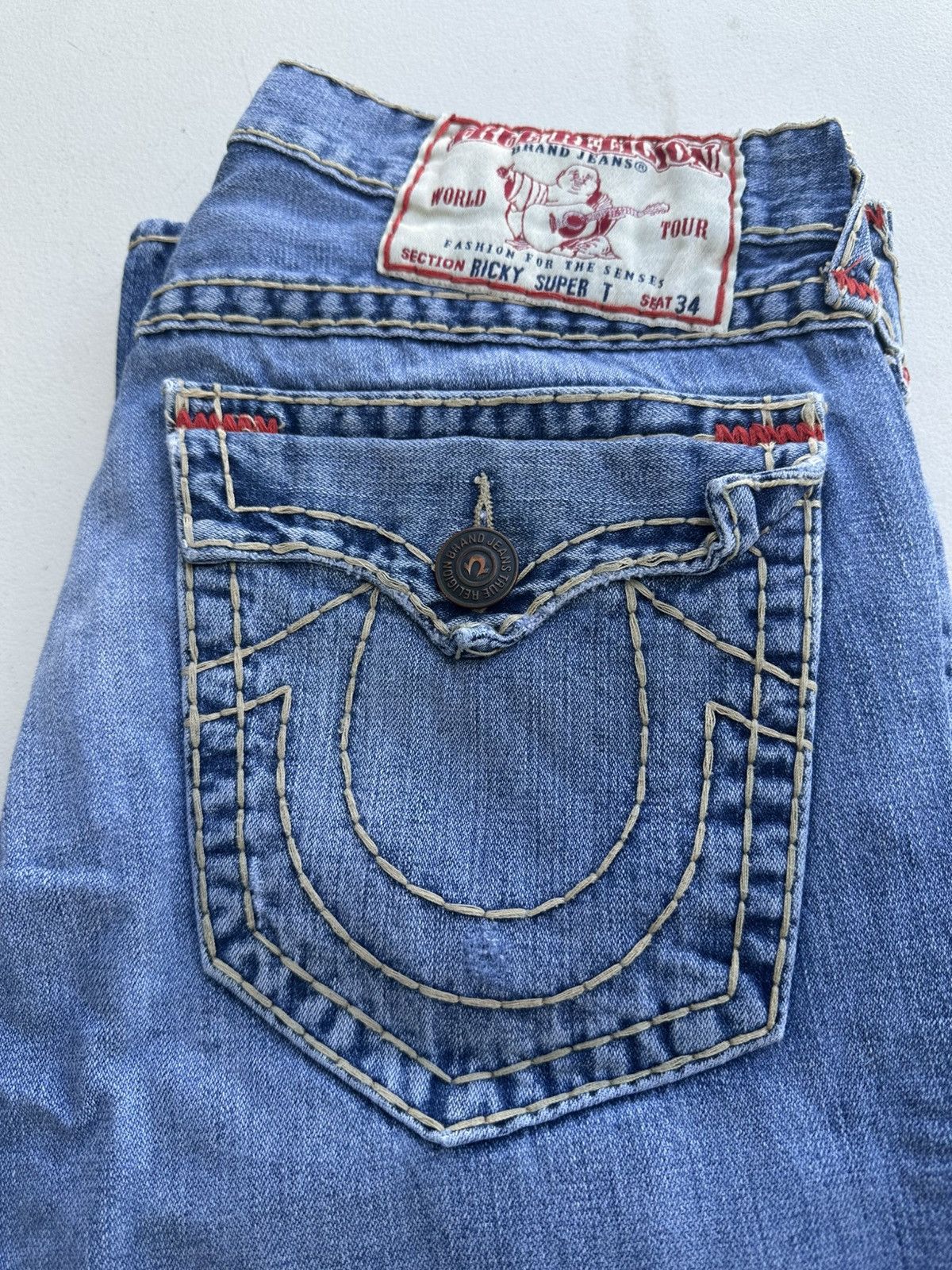 True Religion True Religion Ricky Super T jean “Antelopes” Size US 33 - 3 Thumbnail