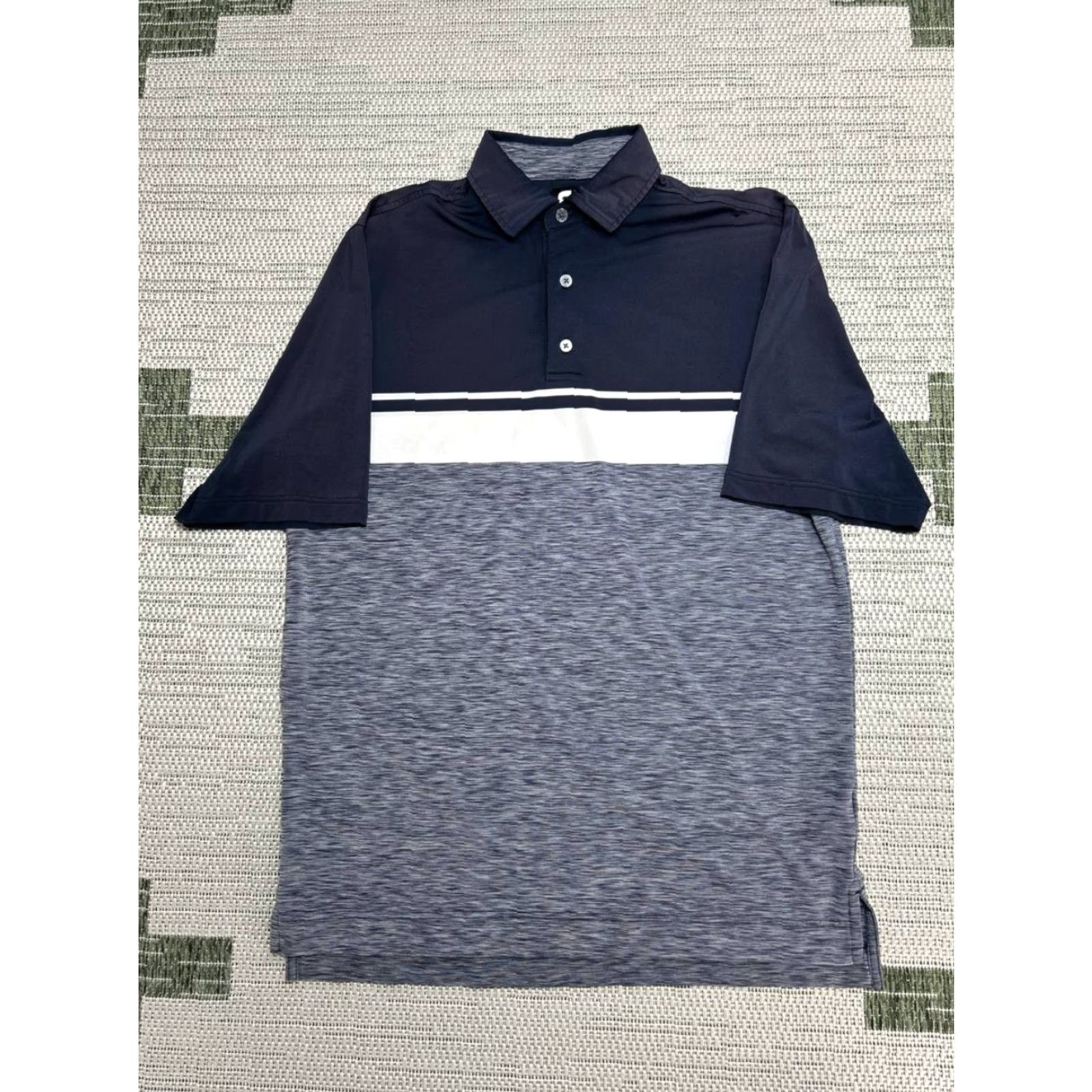 Footjoy FootJoy Polo Shirt Men Medium Multicolor Lisle Colorblock Space Dye Self Collar Size US M / EU 48-50 / 2 - 3 Thumbnail