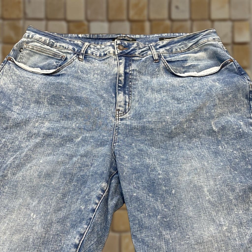 Judy Blue Jeans Women 24W Skinny Denim High Rise Distressed 90s City USA JB88158 Jeans Womens+Plus 24W Blue