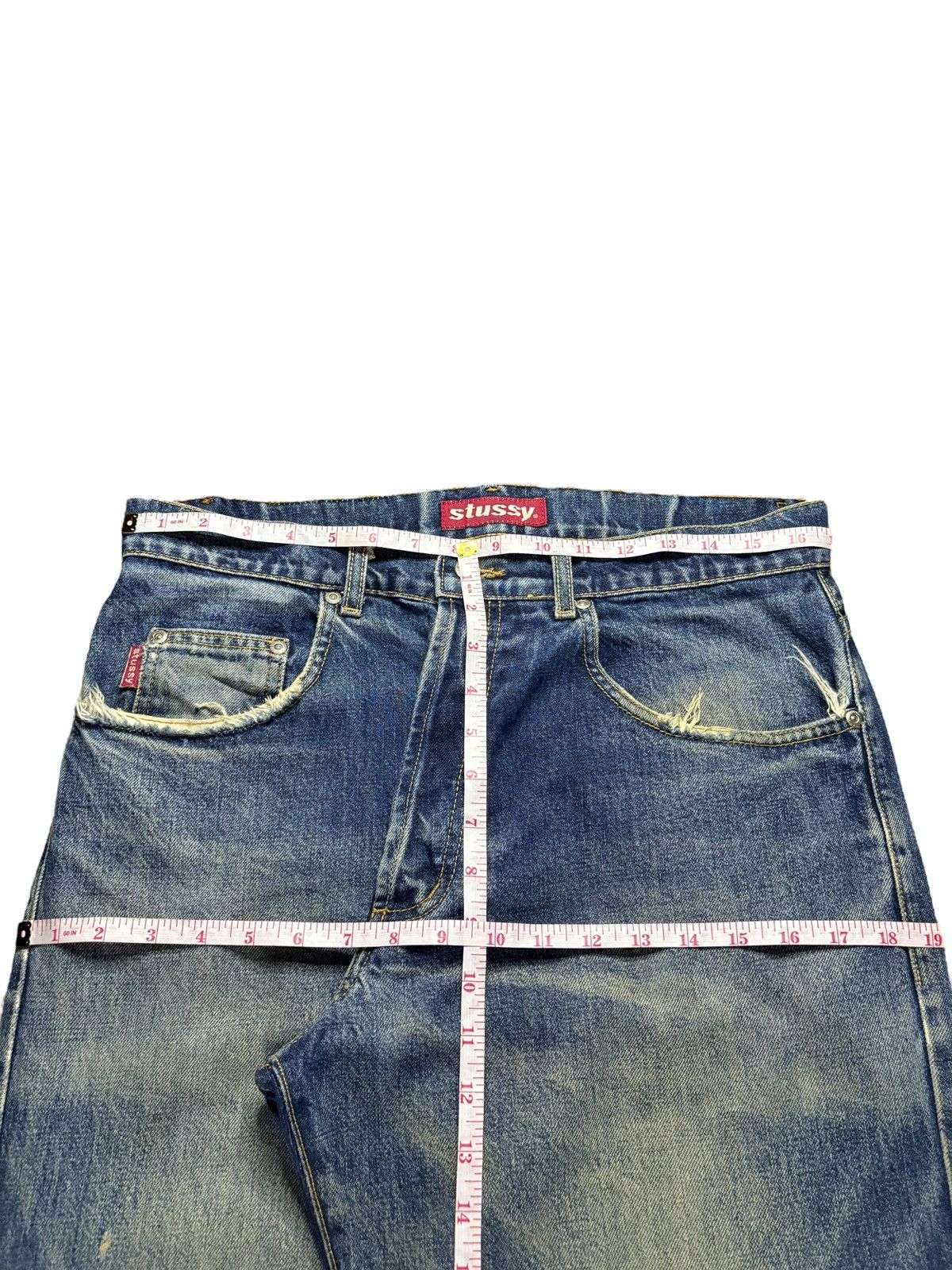 Stussy Vintage Stussy Mud Wash Distressed Loose Baggy Jeans Size US 34 / EU 50 - 12 Thumbnail