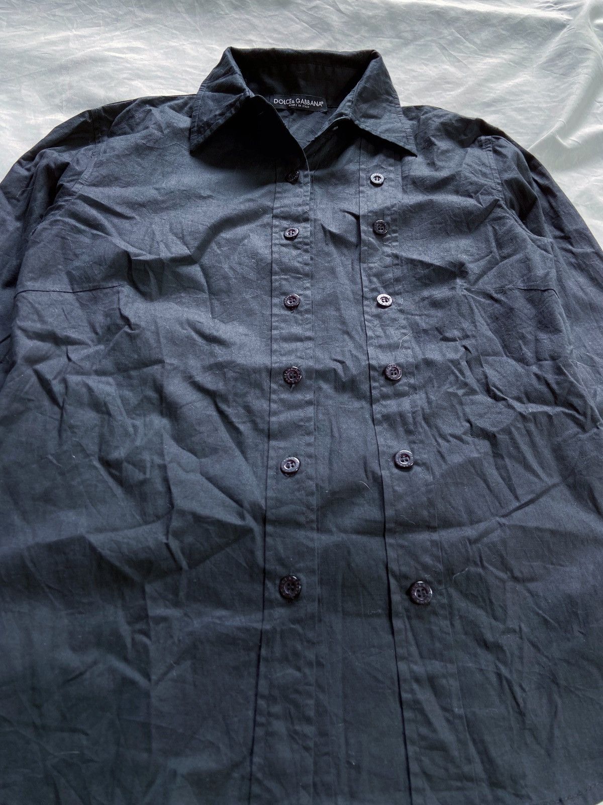 Dolce & Gabbana DOLCE & GABBANA ARCHIVE DOUBLE BUTTONS BLACK SHIRT Size M / US 6-8 / IT 42-44 - 2 Thumbnail