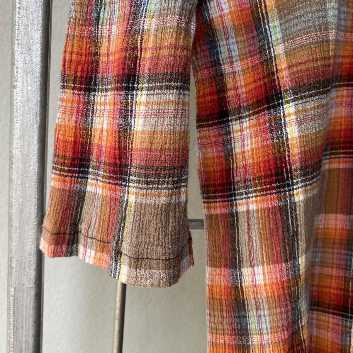 Tsumori Chisato Tsumori Chisato Brown Red Plaid Button Shirt Size XS / US 0-2 / IT 36-38 - 8 Thumbnail
