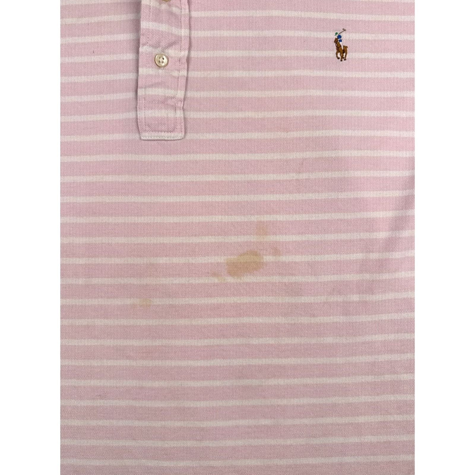 Ralph Lauren Ralph Lauren Polo Shirt Men 3XL XXXL Tall Pink White Stripe Cotton Oxford READ Size US XXL / EU 58 / 5 - 6 Thumbnail